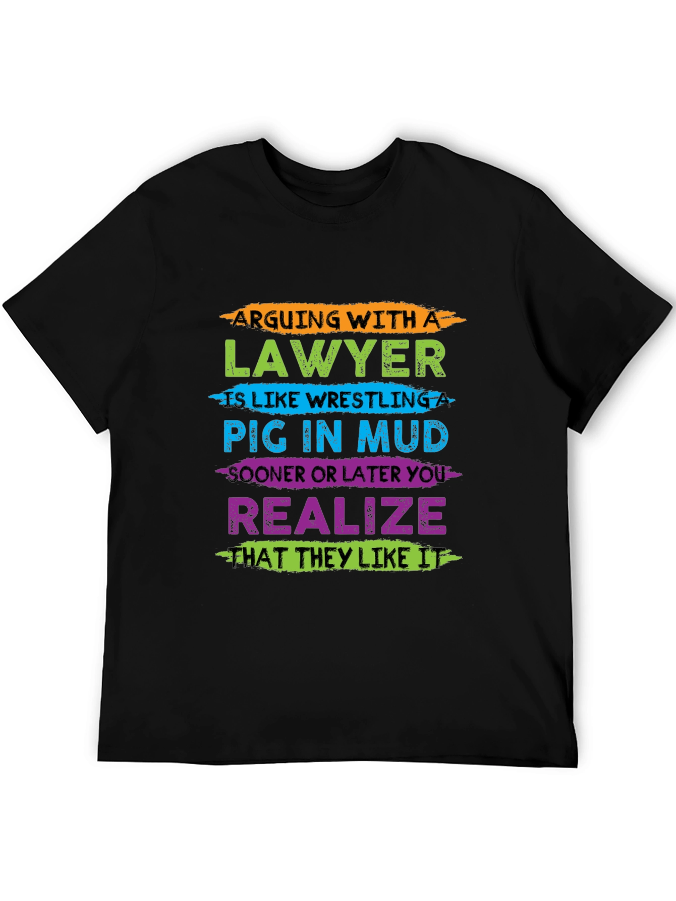 Lawyer Pig in Mud Graphic T-Shirt