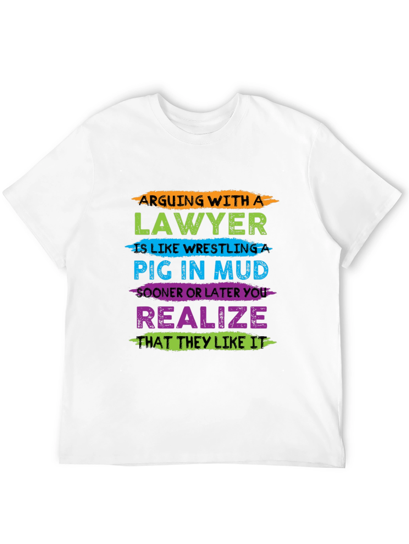 Lawyer Pig in Mud Graphic T-Shirt