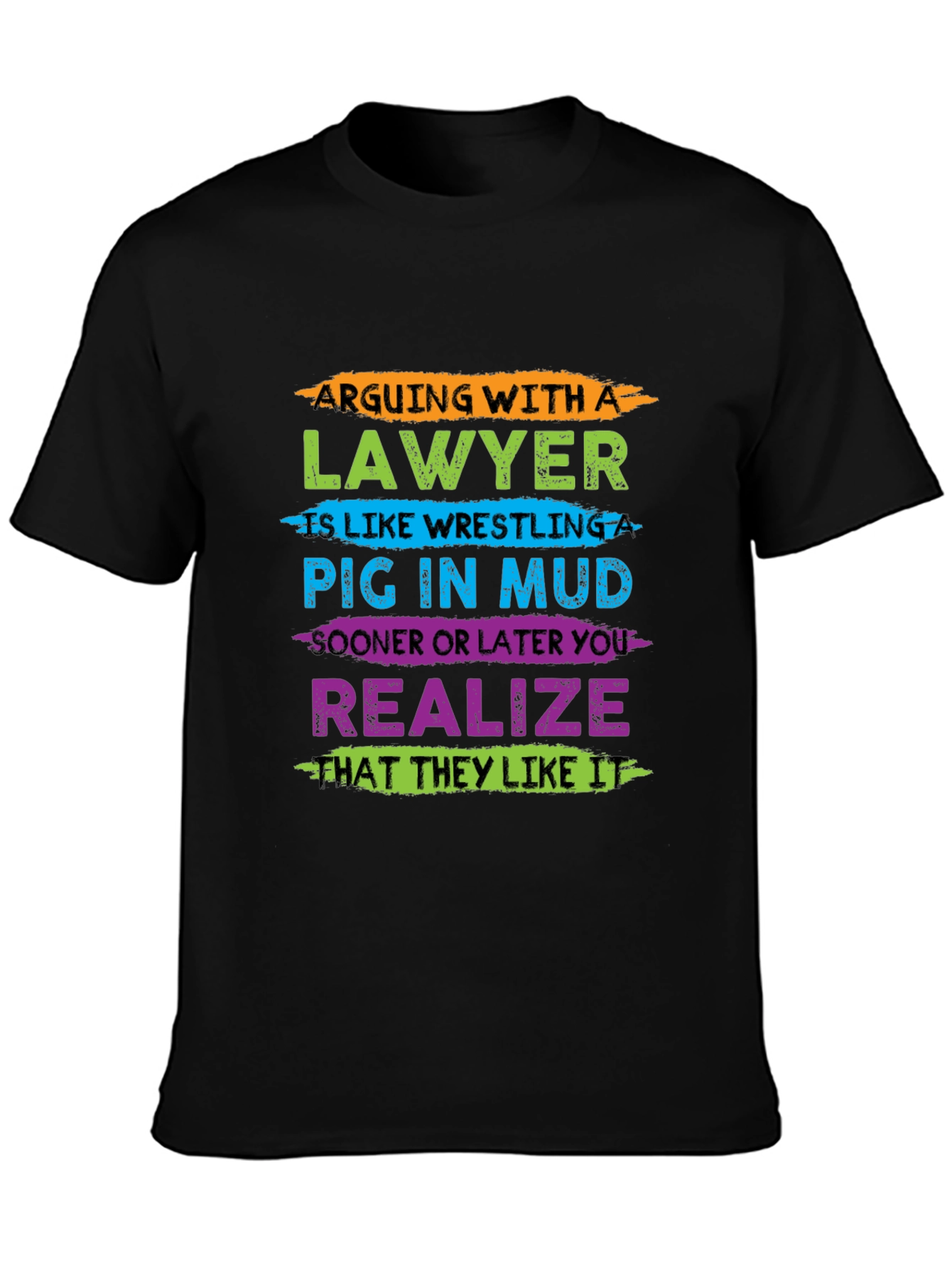 Lawyer Pig in Mud Graphic T-Shirt