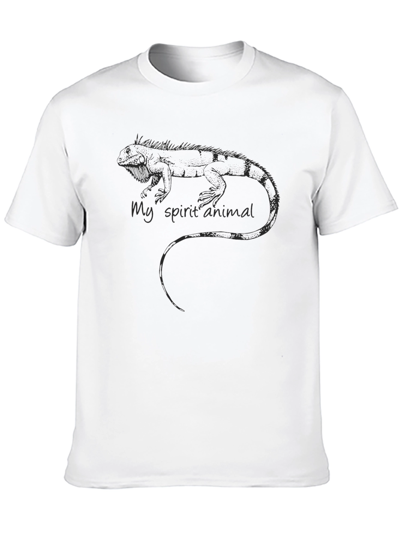 Iguana Spirit Animal Black T-Shirt