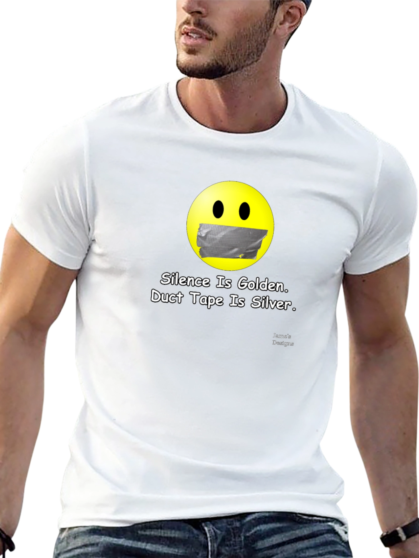 Silence Is Golden T-Shirt: Duct Tape Emoji