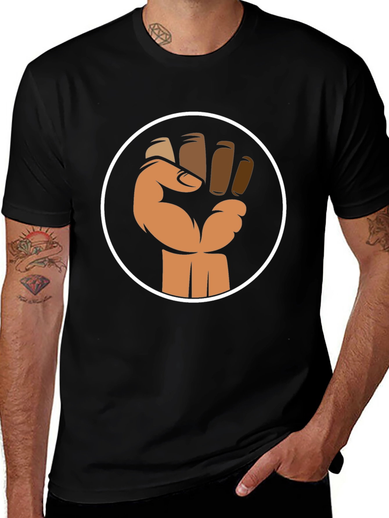 Empowered Fist Graphic Tee - Black