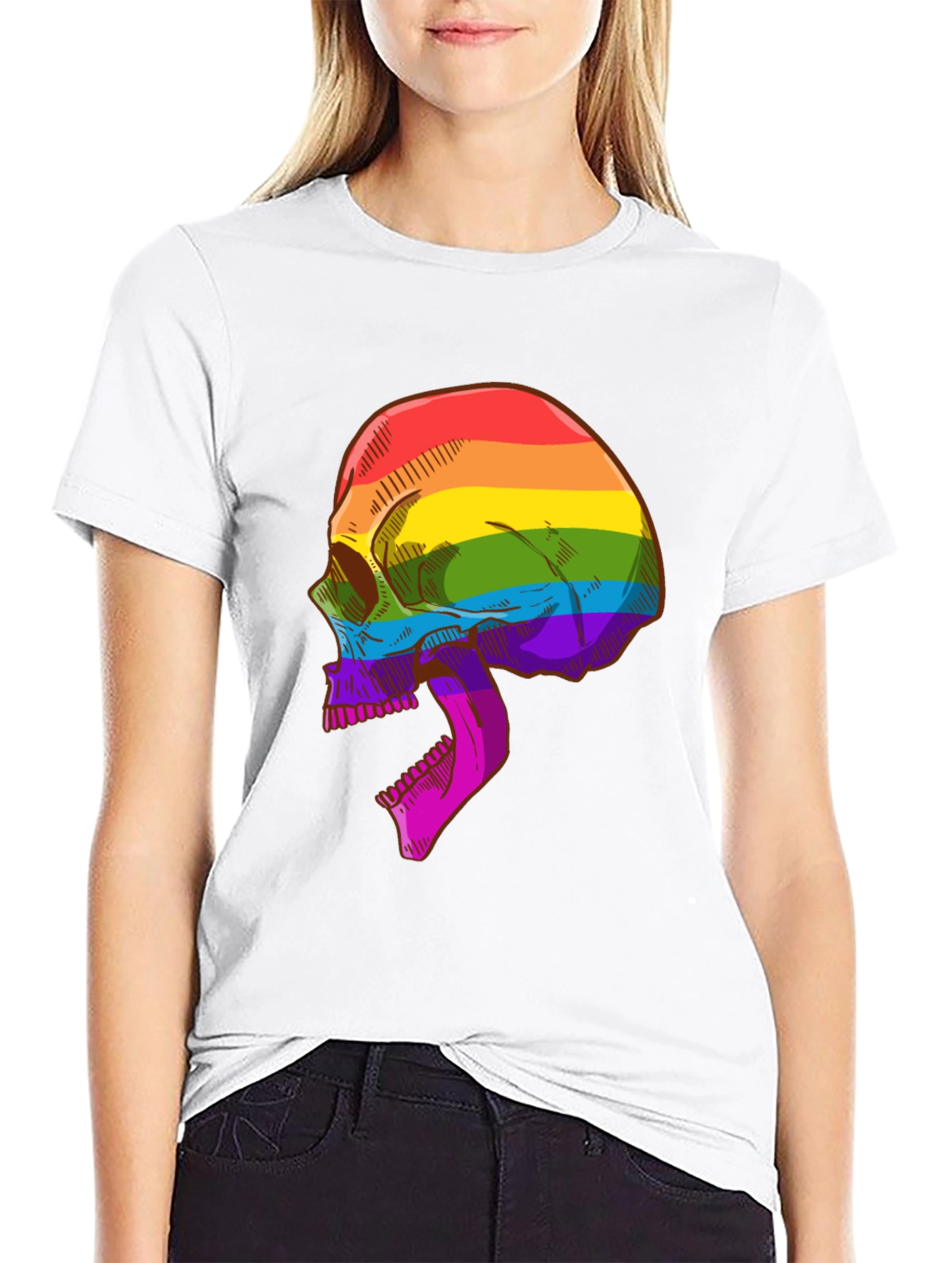 Rainbow Skull Graphic Tee - LGBTQ Pride Shirt