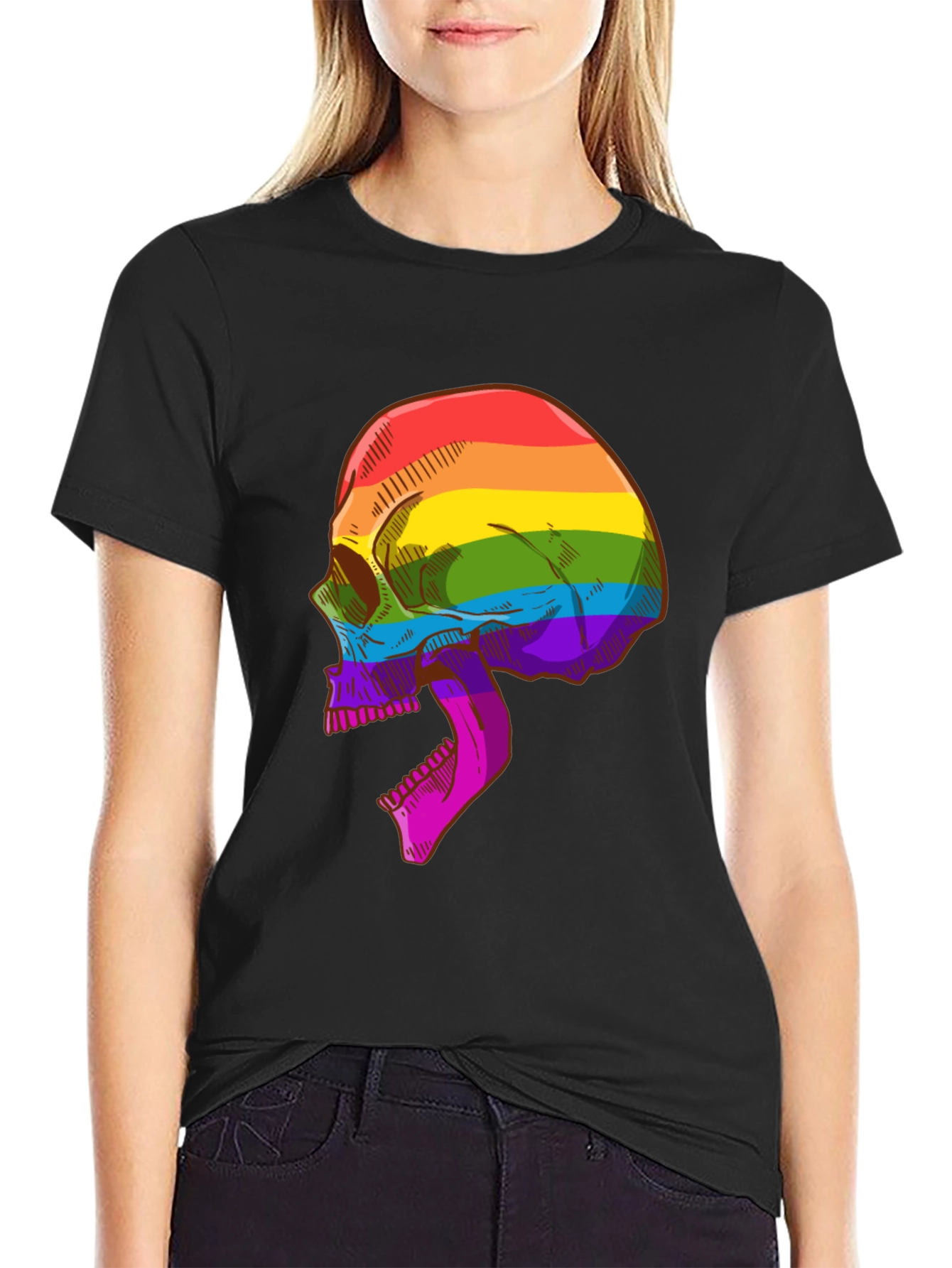 Rainbow Skull Graphic Tee - LGBTQ Pride Shirt