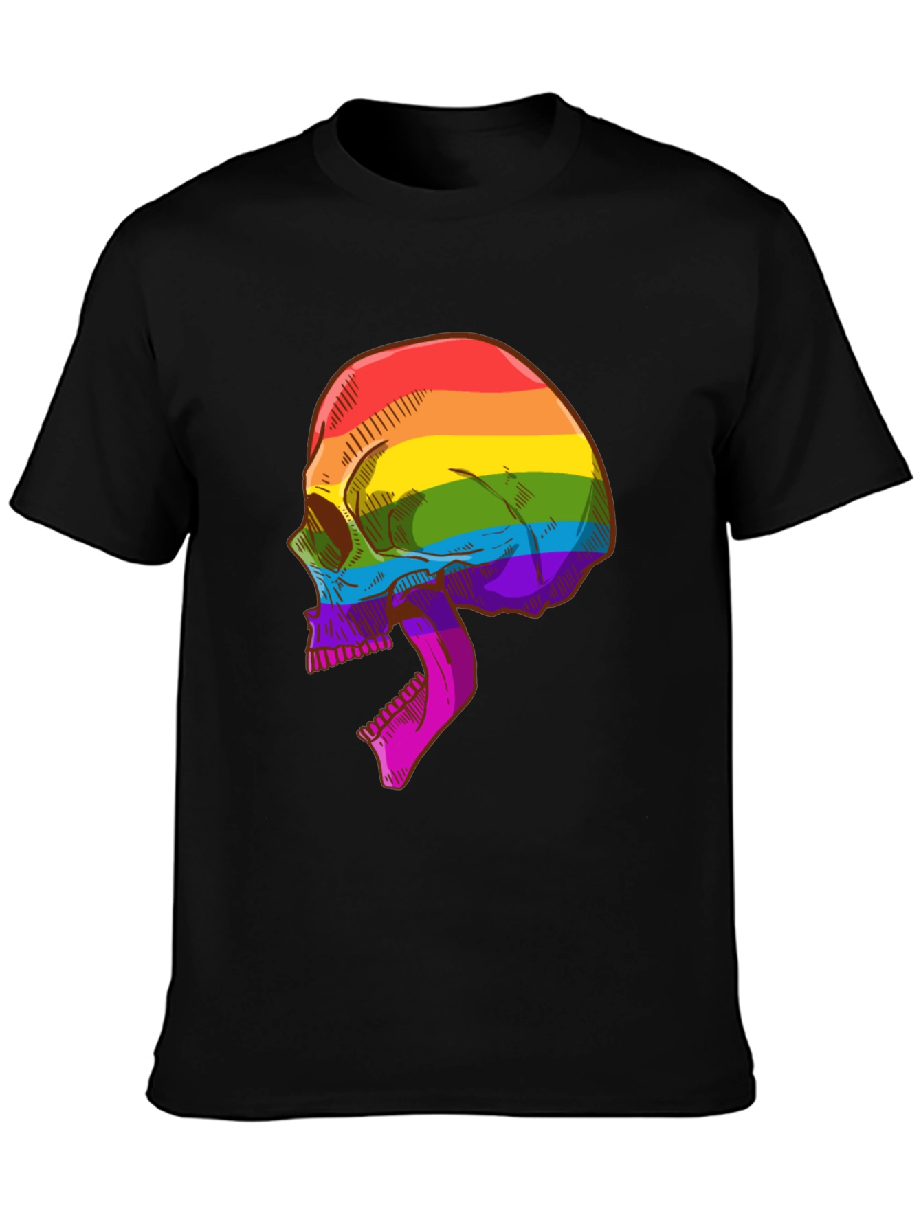 Rainbow Skull Graphic Tee - LGBTQ Pride Shirt