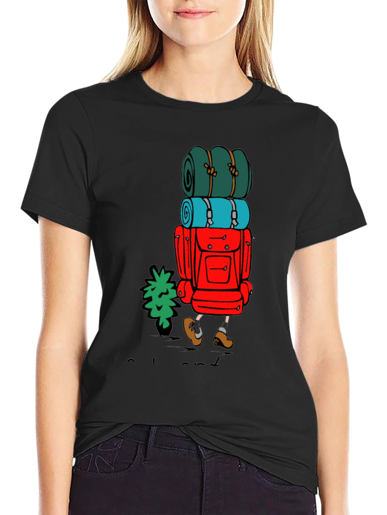 Hiking Adventure T-Shirt - Backpack Character Graphic Tee