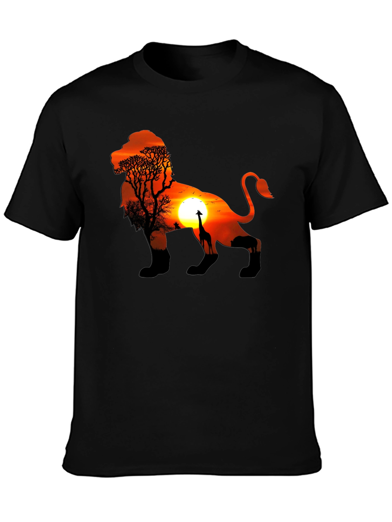Lion Sunset Graphic Tee - Unique Design