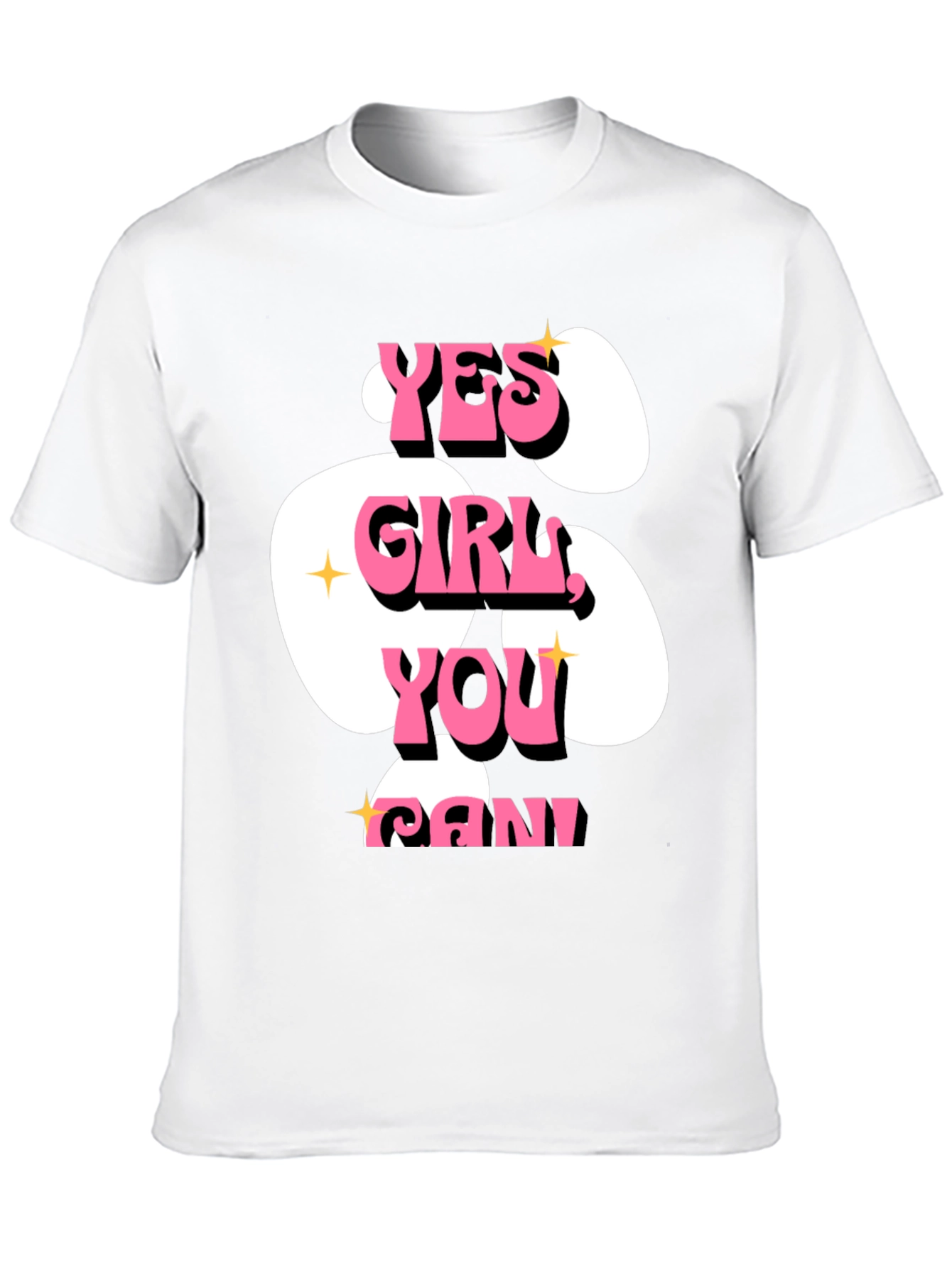 Yes Girl You Can! Graphic T-Shirt - Black
