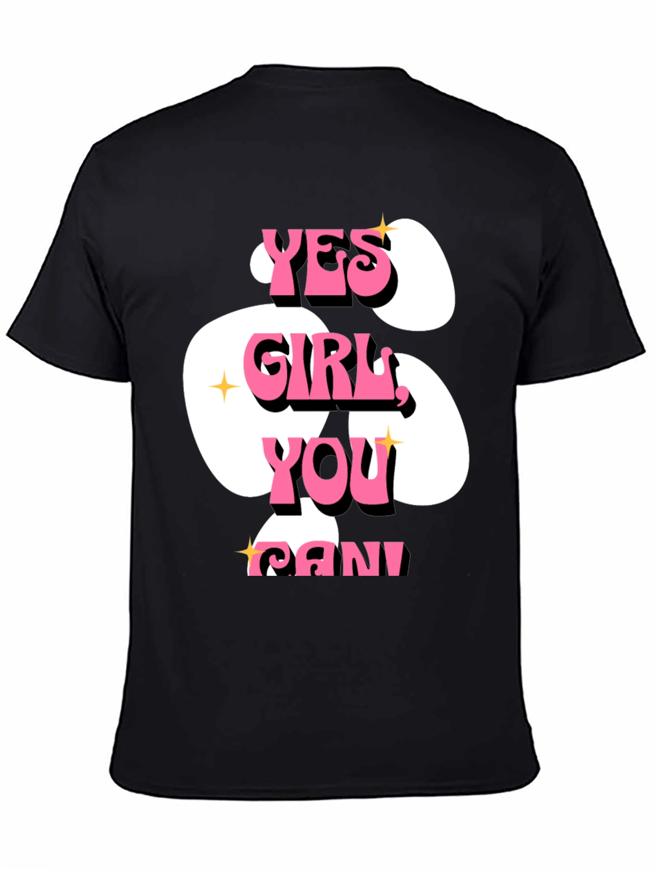 Yes Girl You Can! Graphic T-Shirt - Black