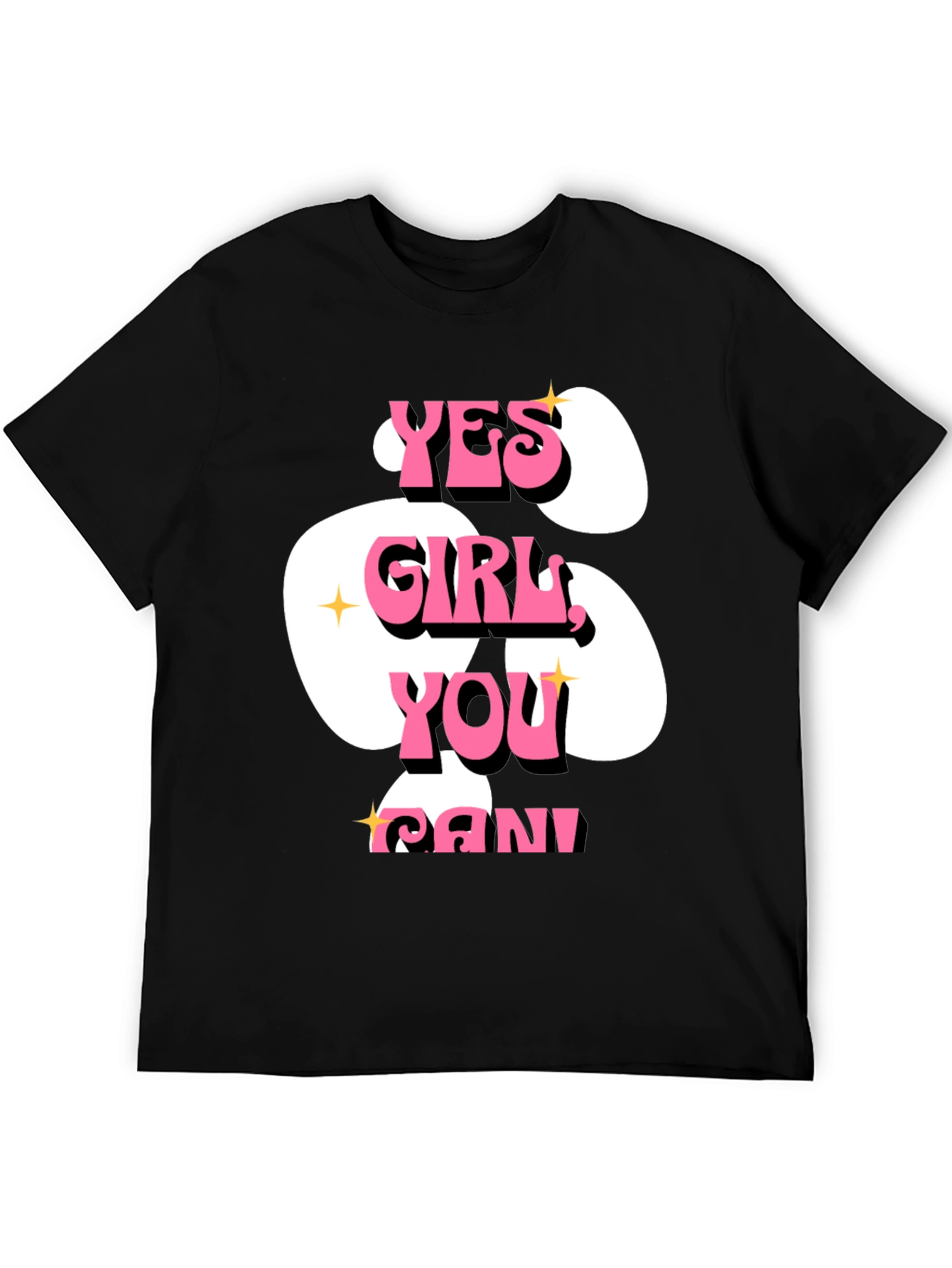 Yes Girl You Can! Graphic T-Shirt - Black