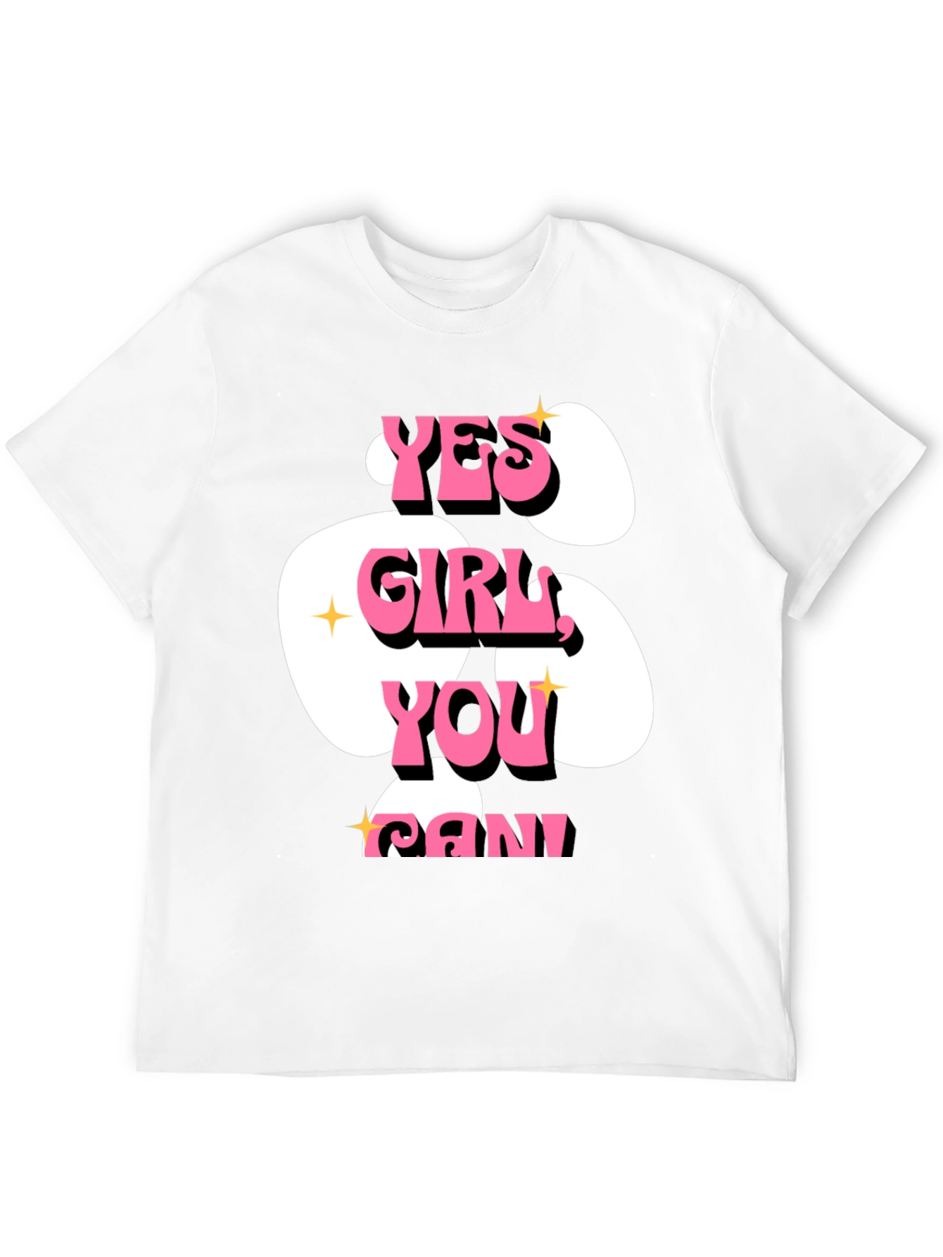 Yes Girl You Can! Graphic T-Shirt - Black