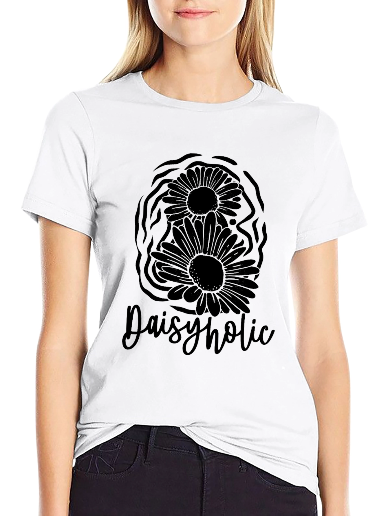 Daisyholic Graphic Tee - Black