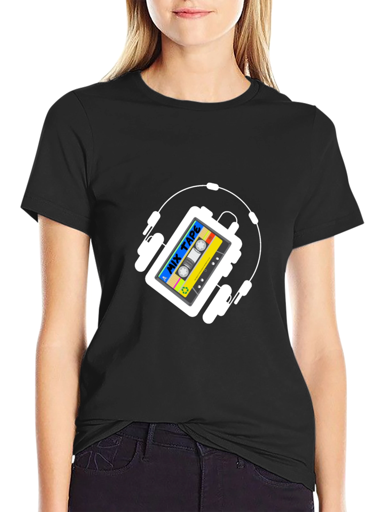 Retro Mix Tape Headphones Graphic T-Shirt