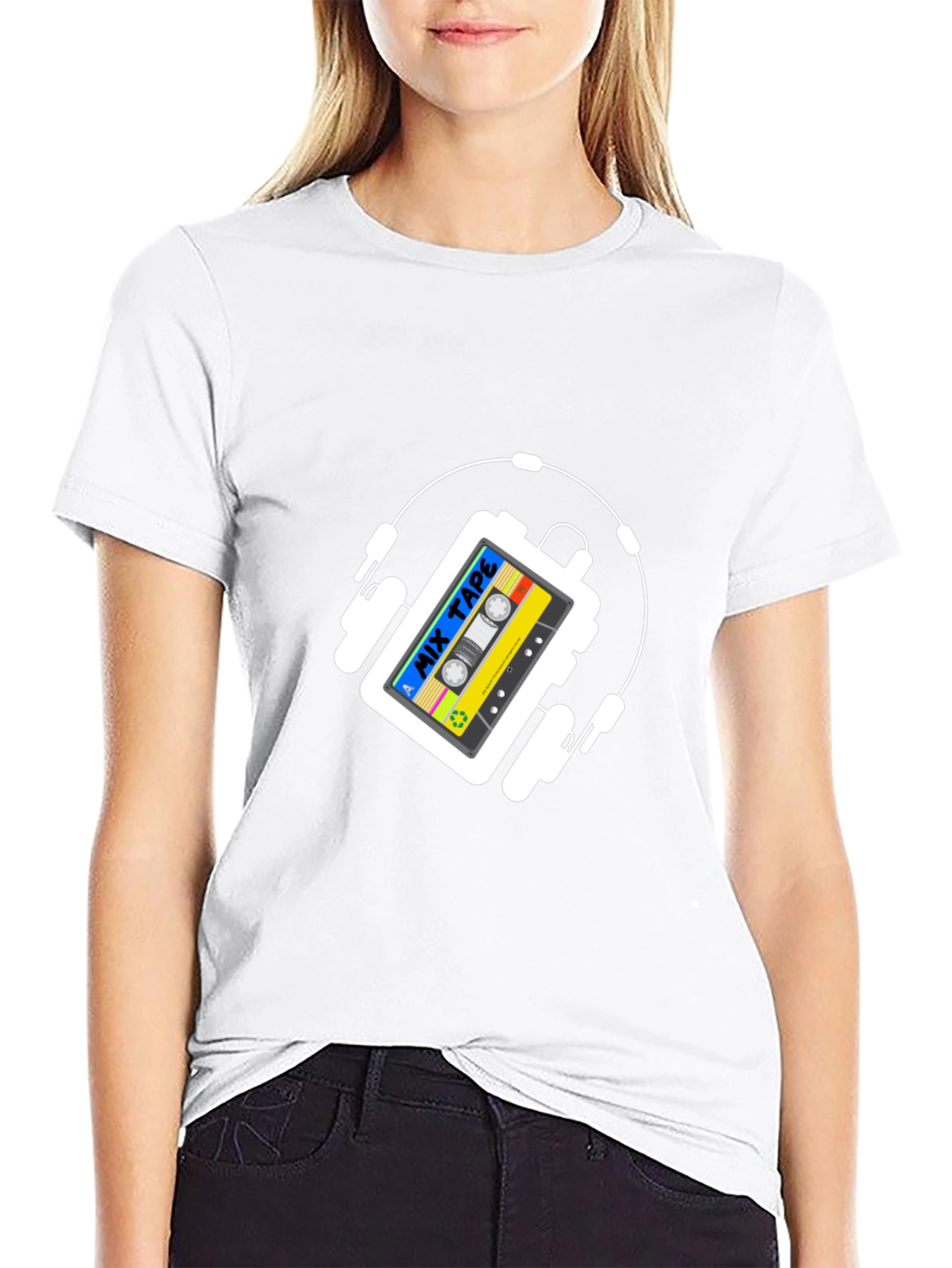 Retro Mix Tape Headphones Graphic T-Shirt