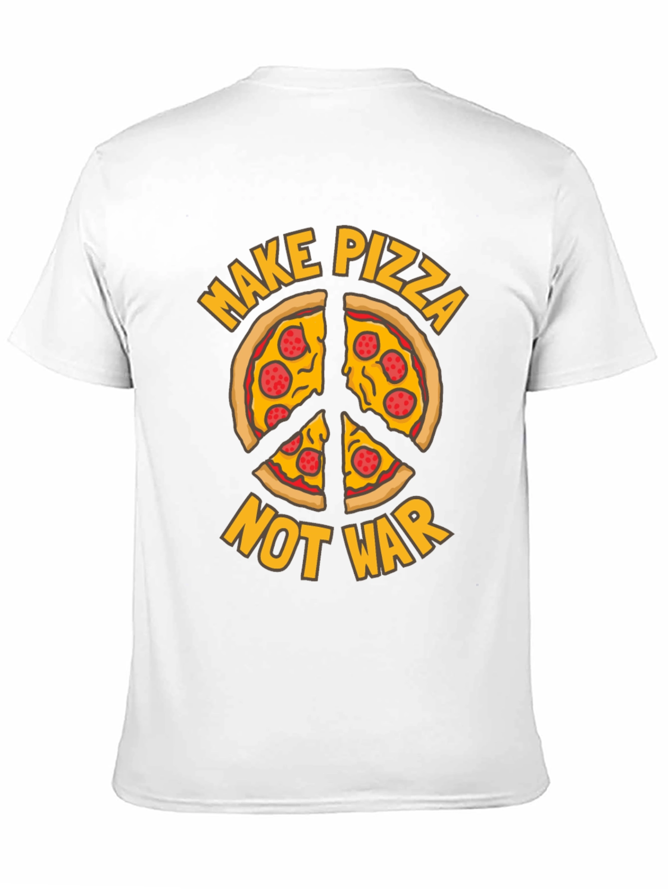 Make Pizza Not War T-Shirt Peace Sign Foodie Tee