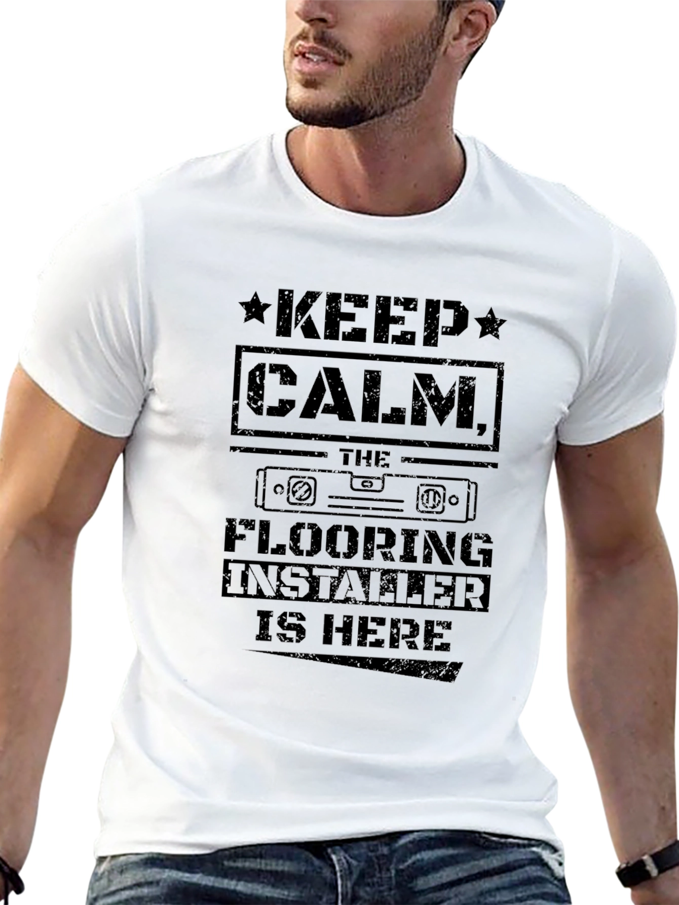 Flooring Installer Keep Calm Black T-Shirt