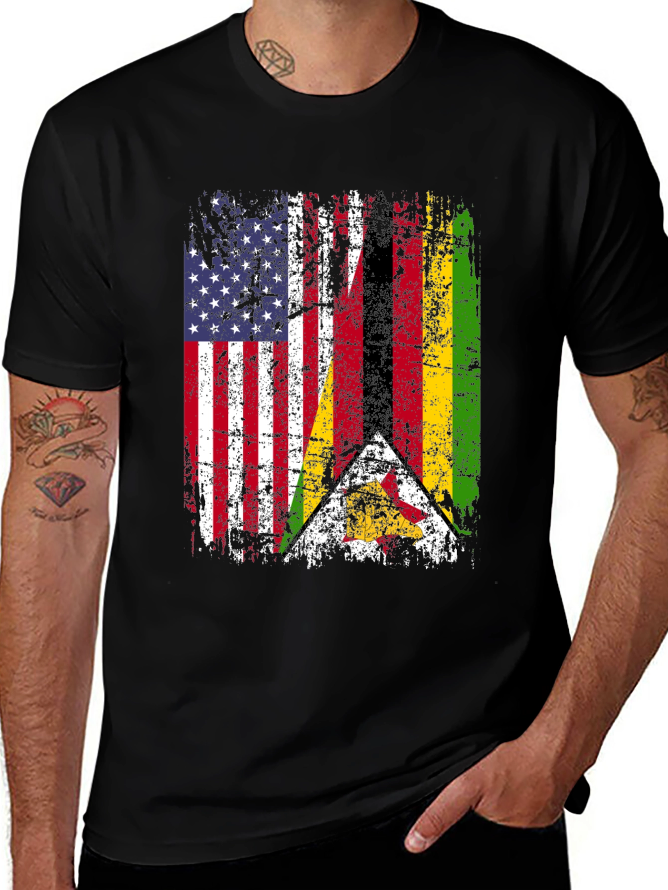 USA Zimbabwe Flags T-Shirt