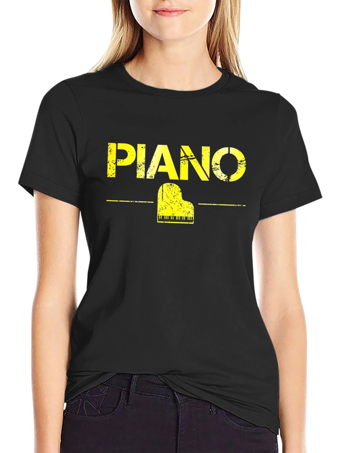 Piano Graphic Black T-Shirt