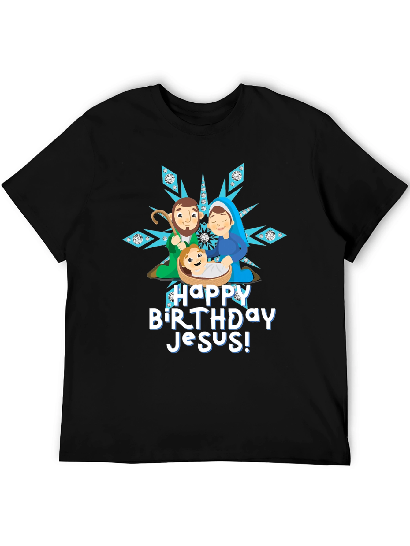 Happy Birthday Jesus Nativity Scene Christmas T-Shirt