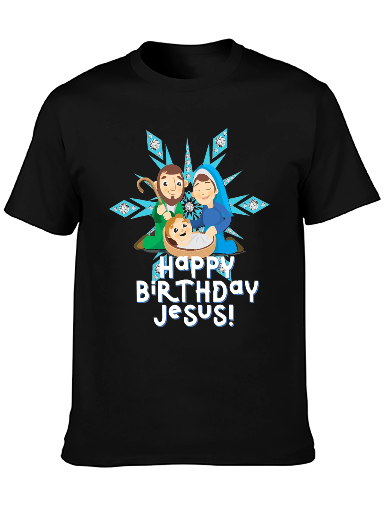 Happy Birthday Jesus Nativity Scene Christmas T-Shirt
