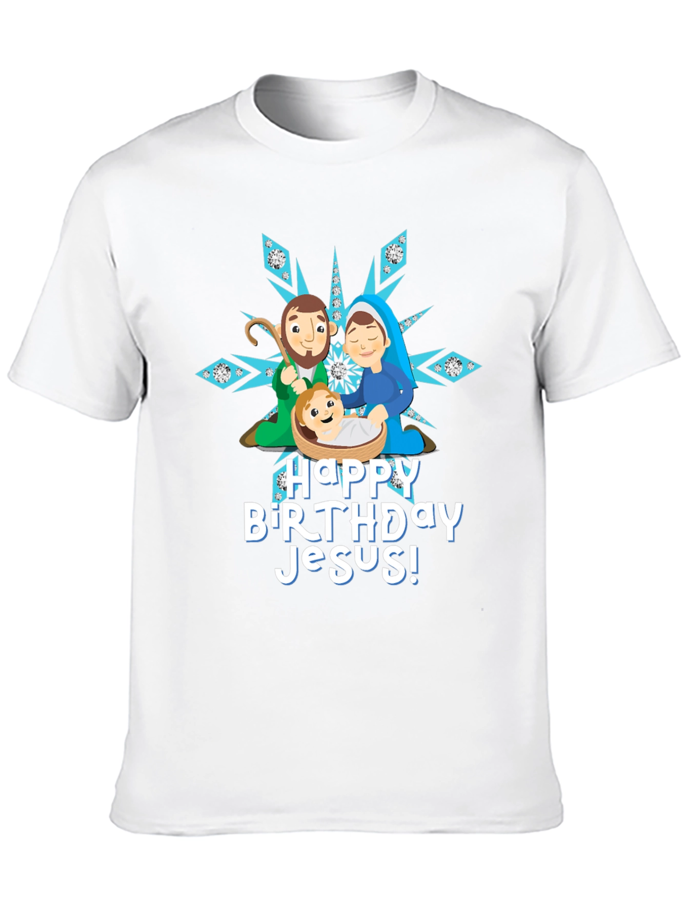 Happy Birthday Jesus Nativity Scene Christmas T-Shirt