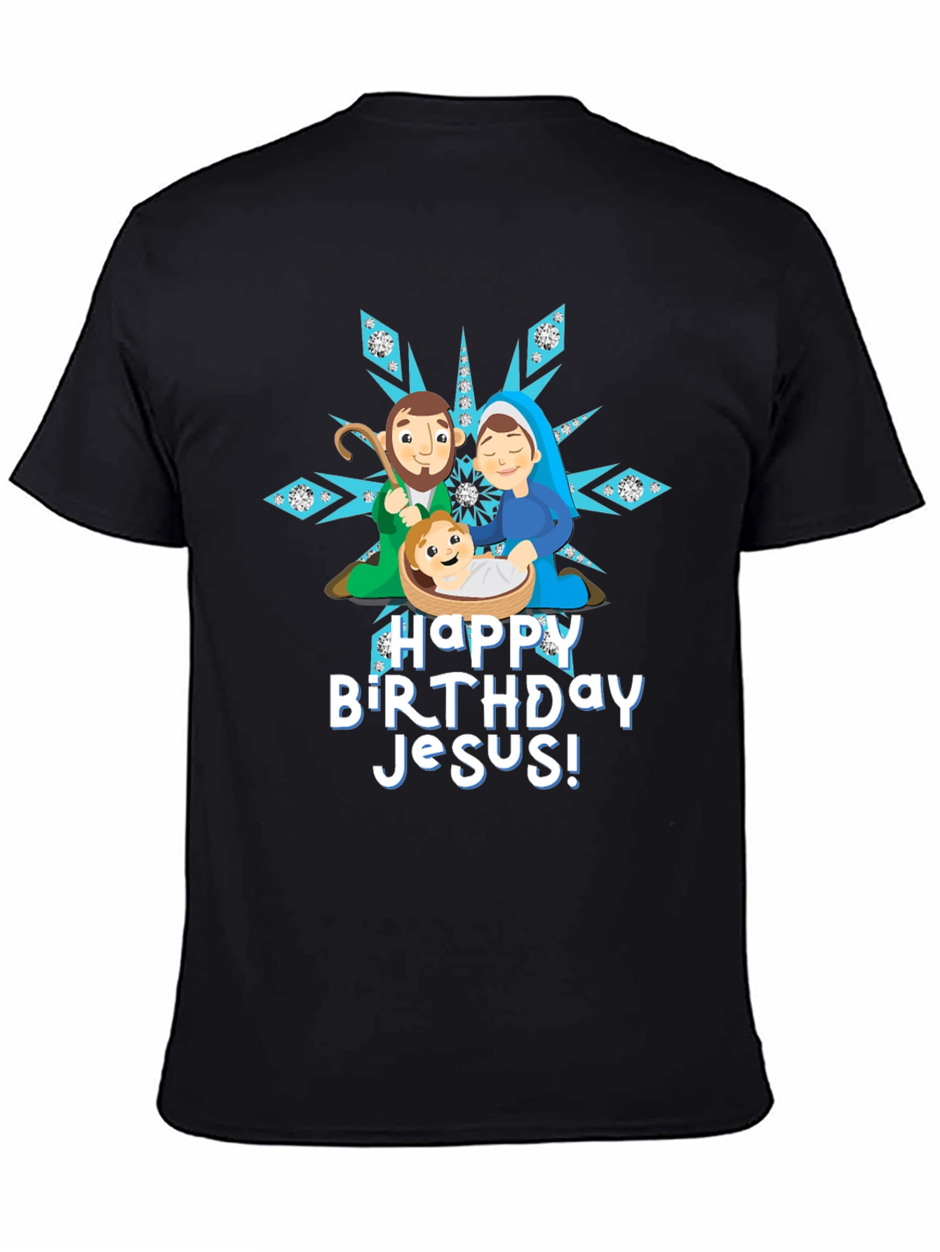 Happy Birthday Jesus Nativity Scene Christmas T-Shirt