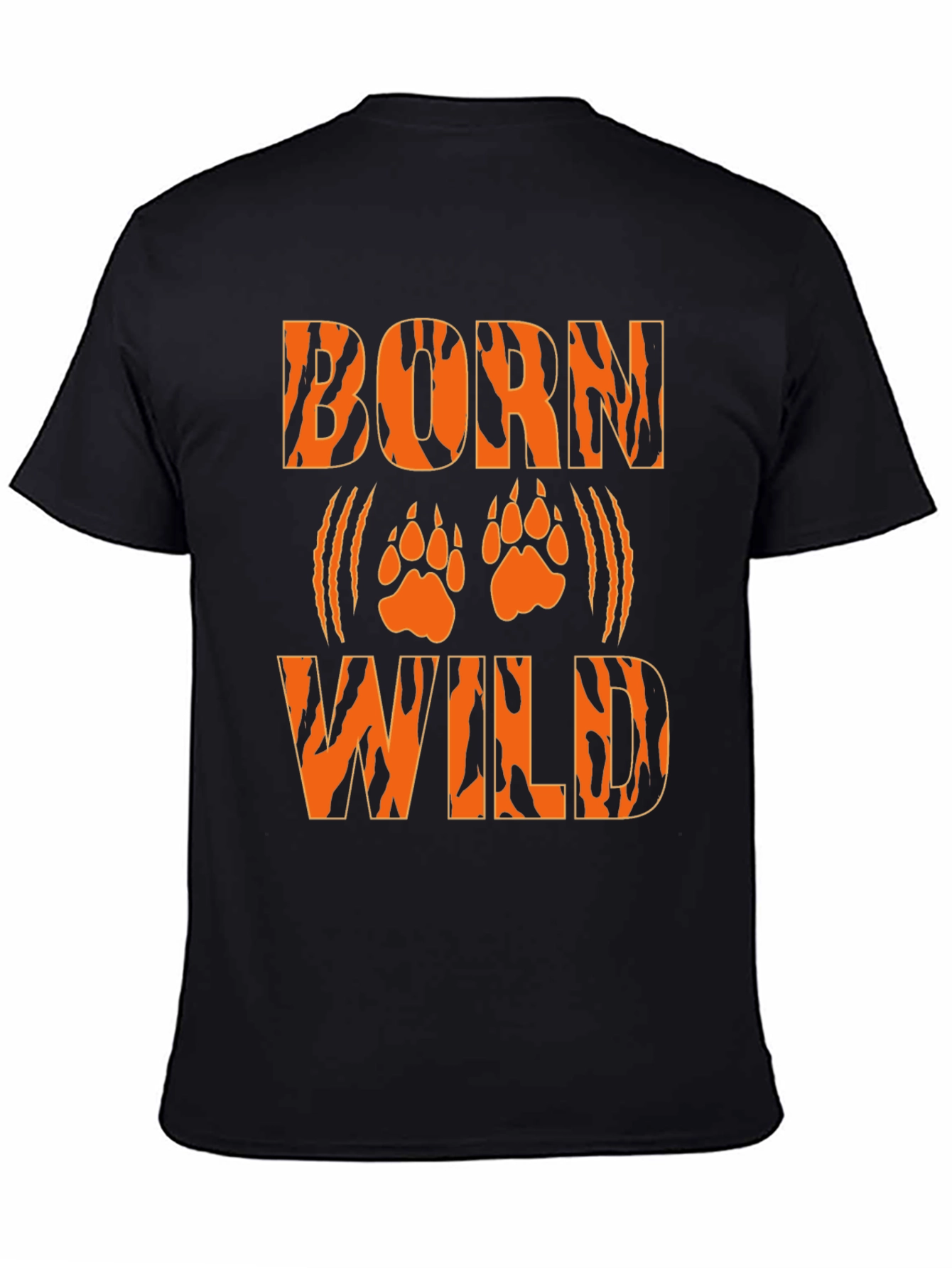 Born Wild Tiger Print Black T-Shirt