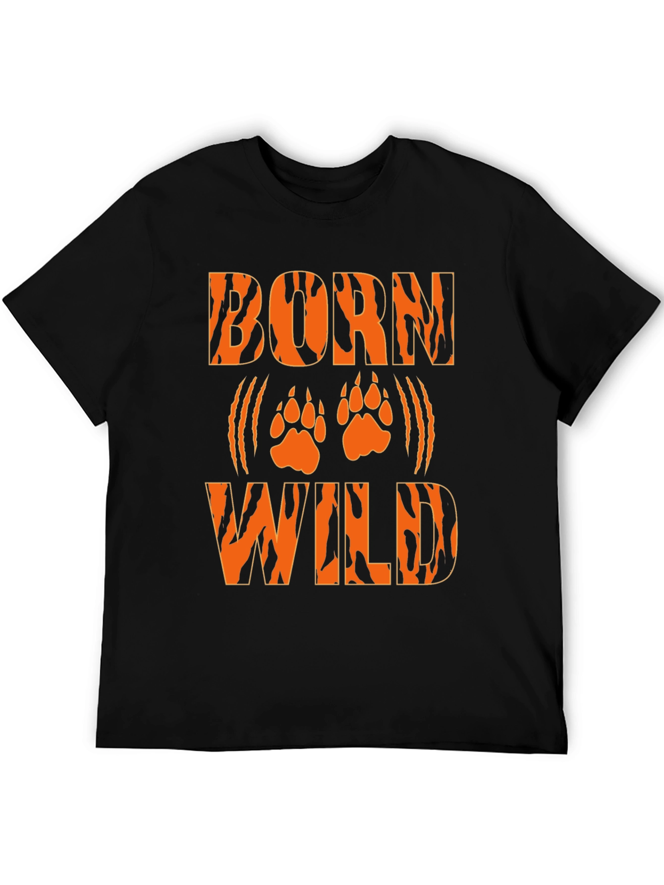 Born Wild Tiger Print Black T-Shirt
