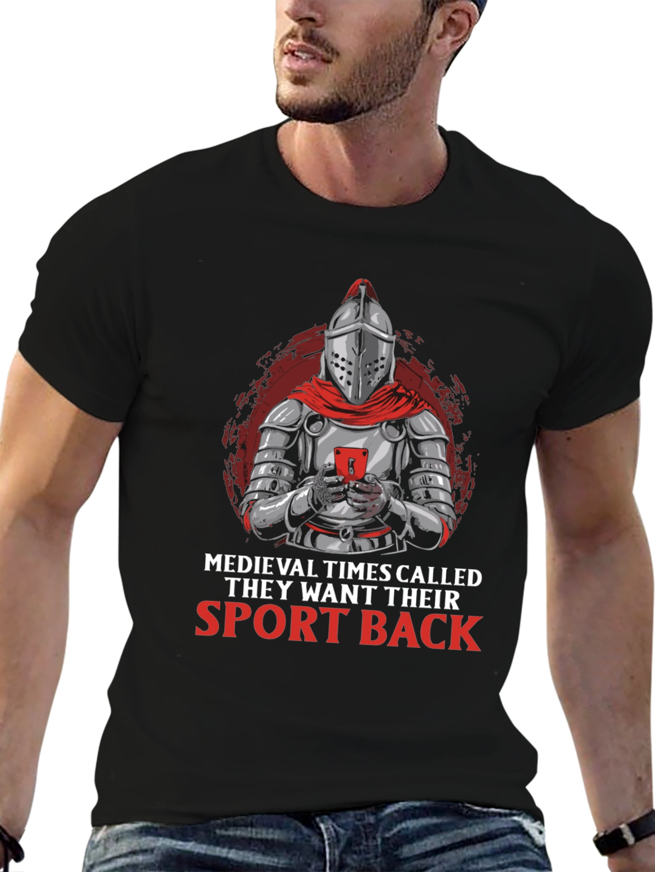 Medieval Knight Gamer T-Shirt - Funny Sports Tee