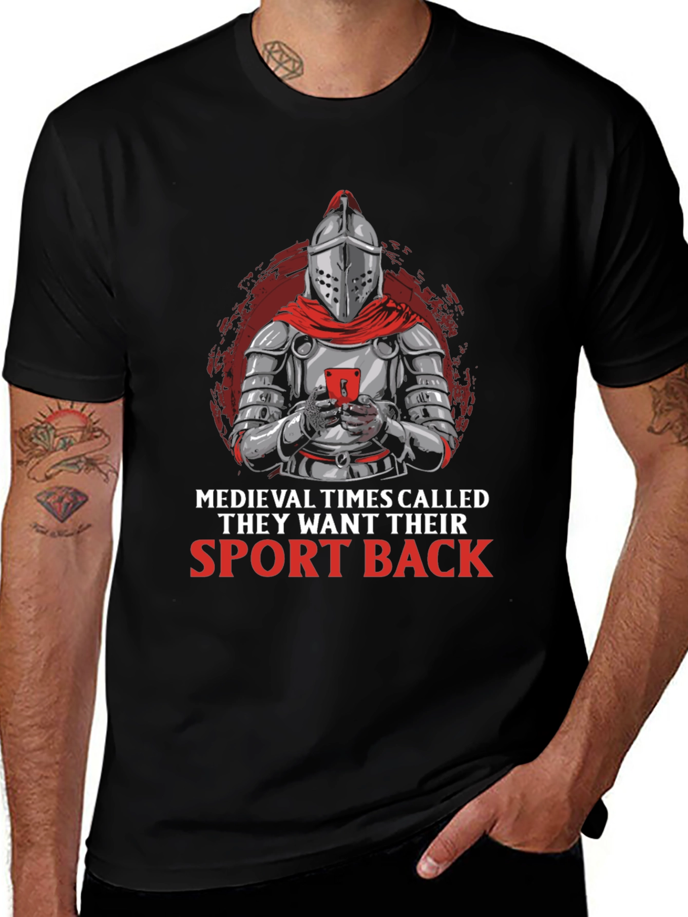 Medieval Knight Gamer T-Shirt - Funny Sports Tee