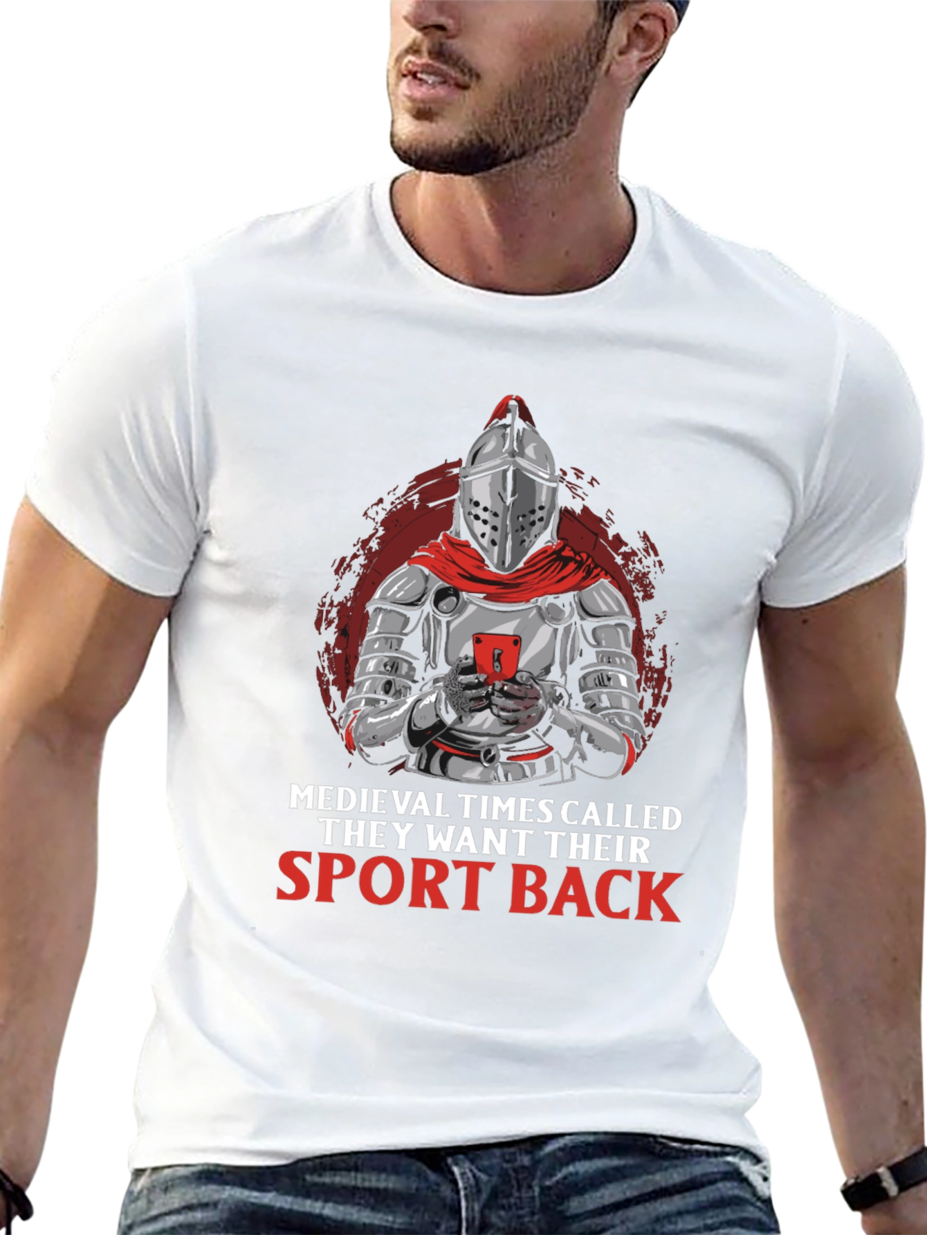Medieval Knight Gamer T-Shirt - Funny Sports Tee