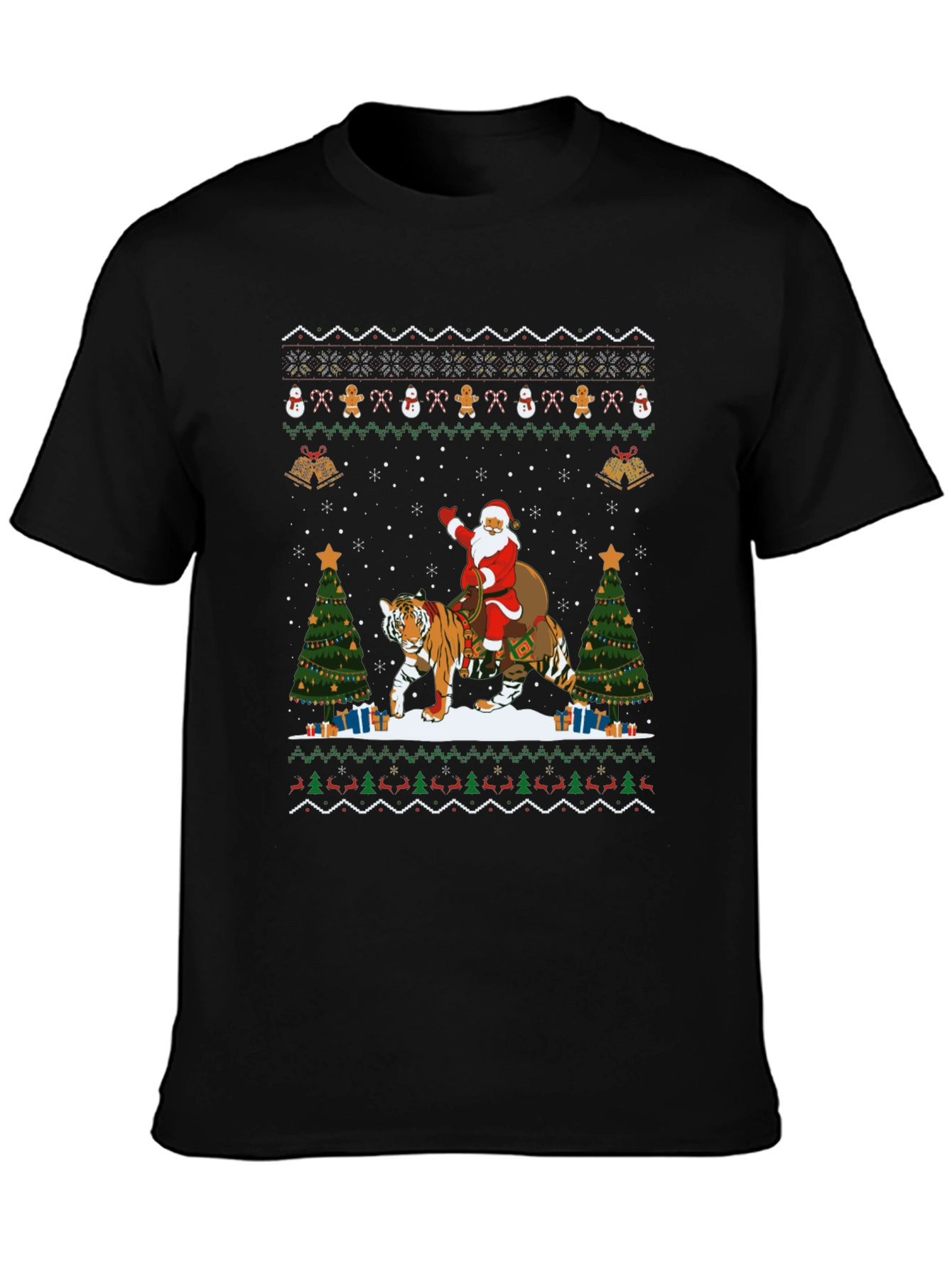 Santa Tiger Christmas Sweater T-Shirt