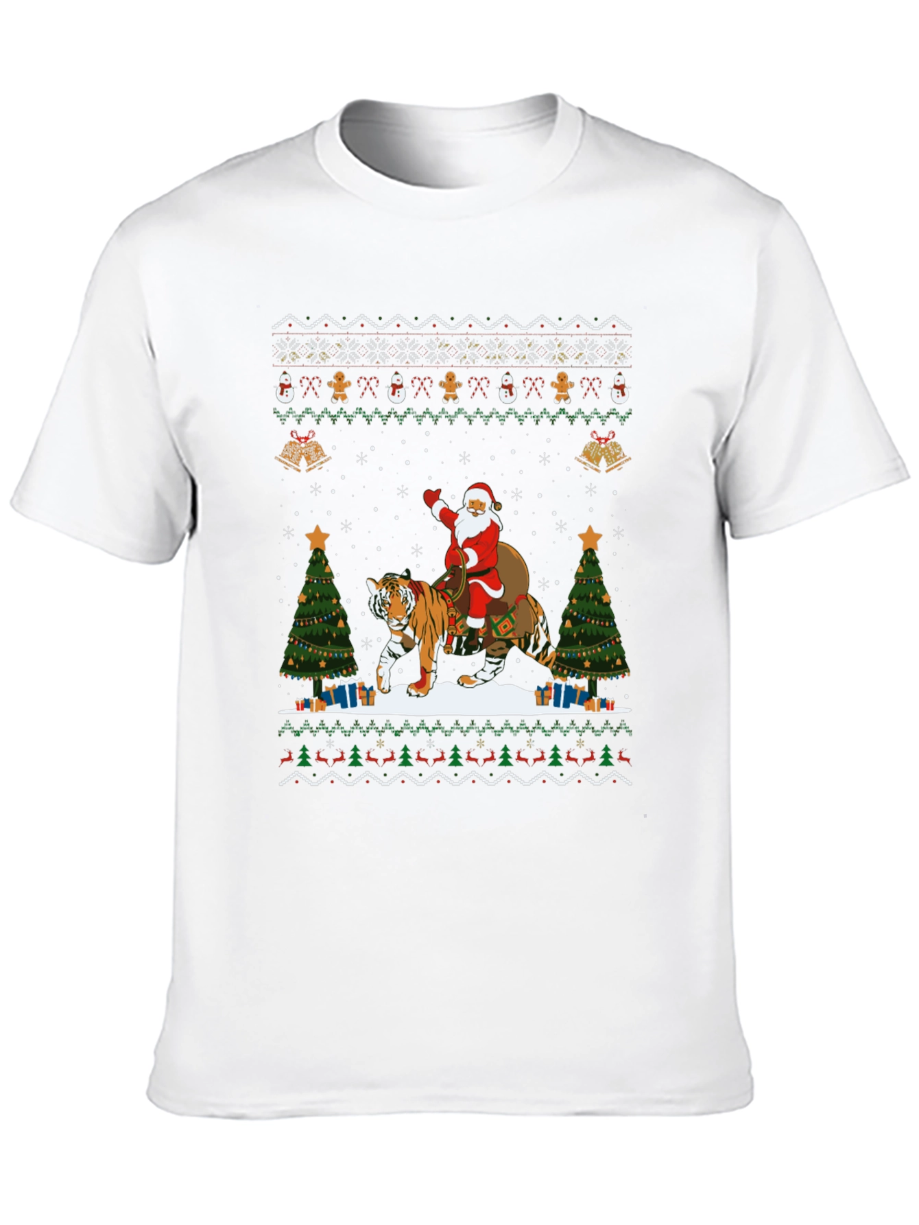 Santa Tiger Christmas Sweater T-Shirt