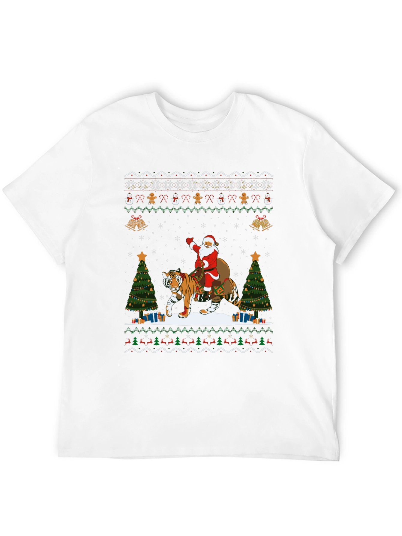 Santa Tiger Christmas Sweater T-Shirt
