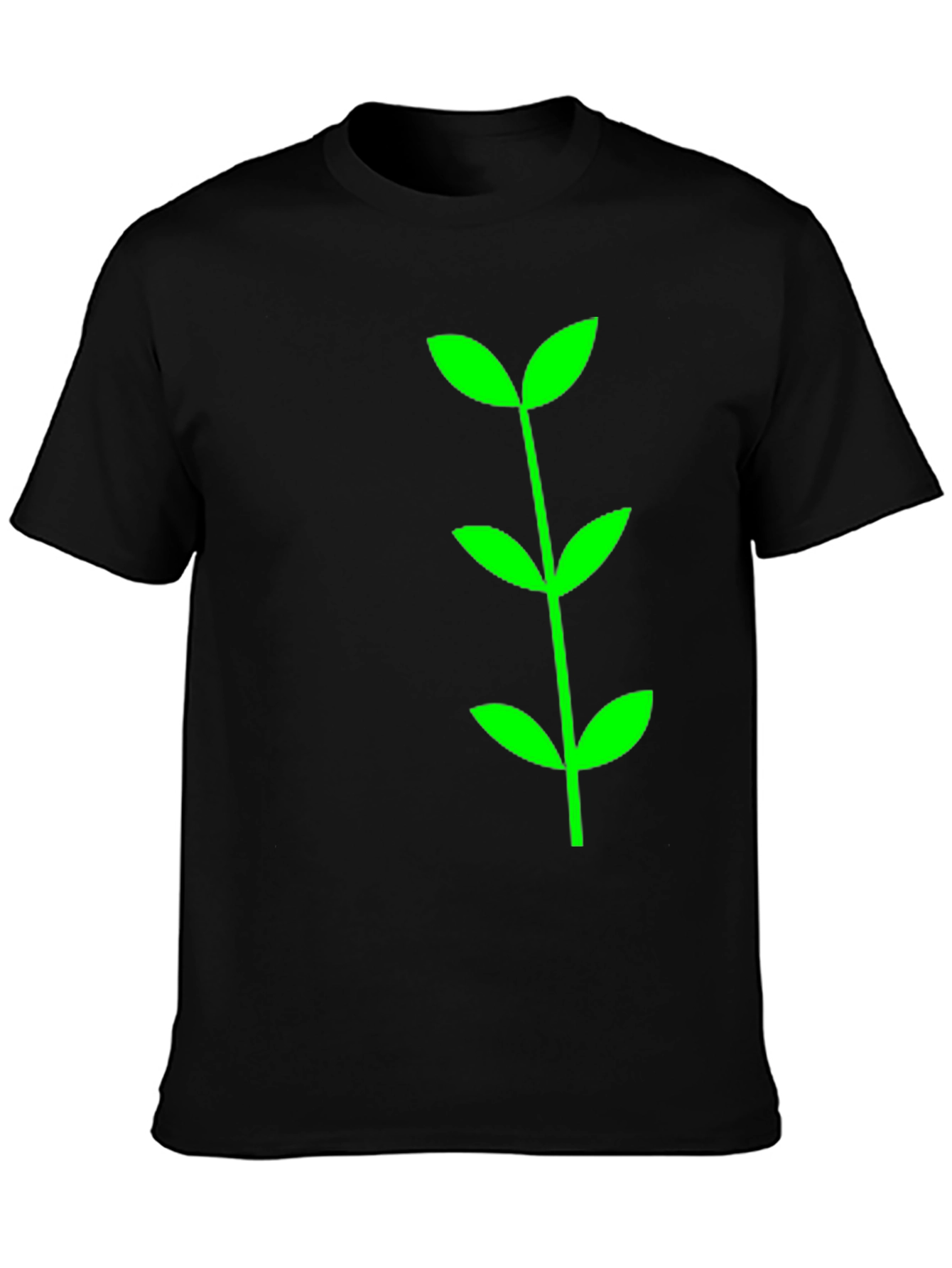 Green Sprout Graphic Tee - Black Cotton Comfort