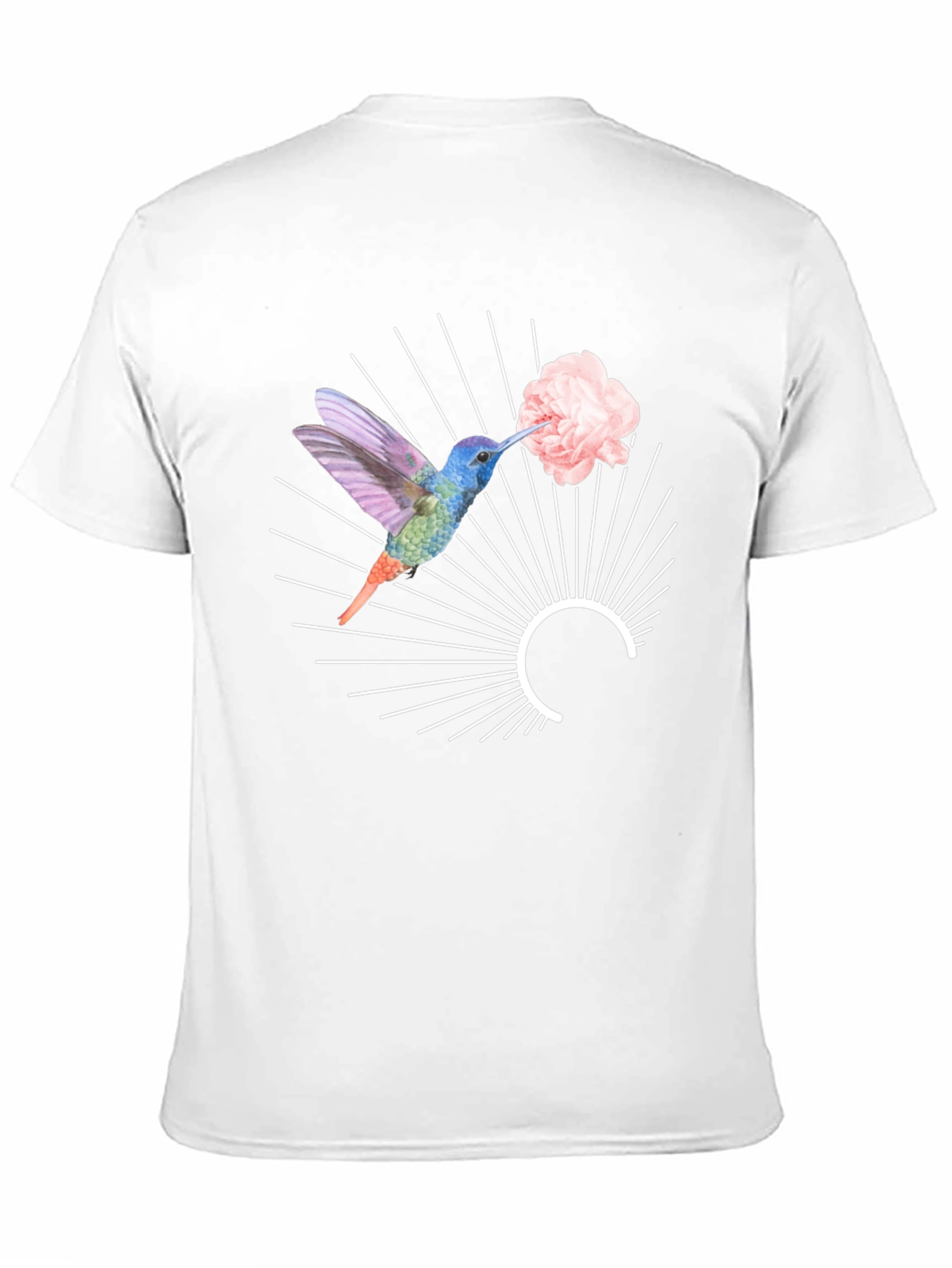 Hummingbird & Flower Graphic Tee - Unique Design