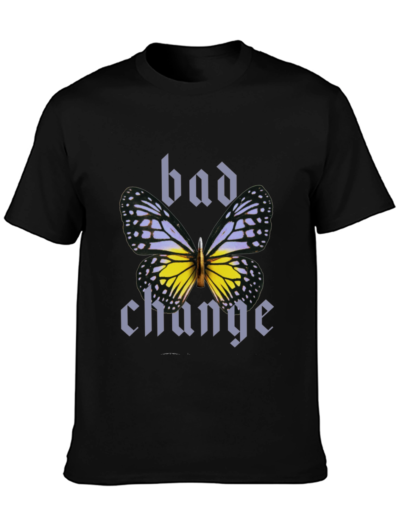 Bad Change Butterfly Graphic Black T-Shirt
