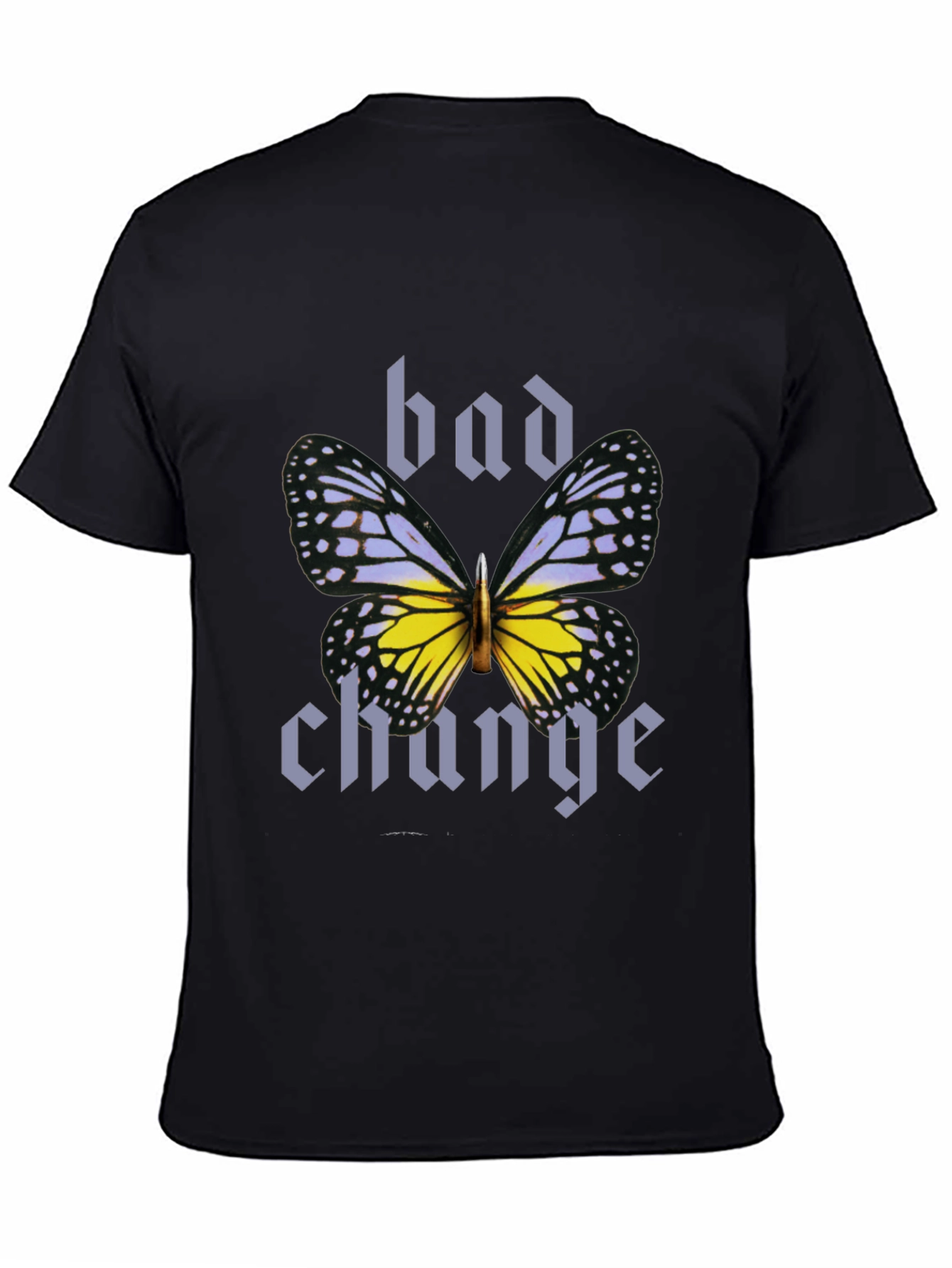 Bad Change Butterfly Graphic Black T-Shirt