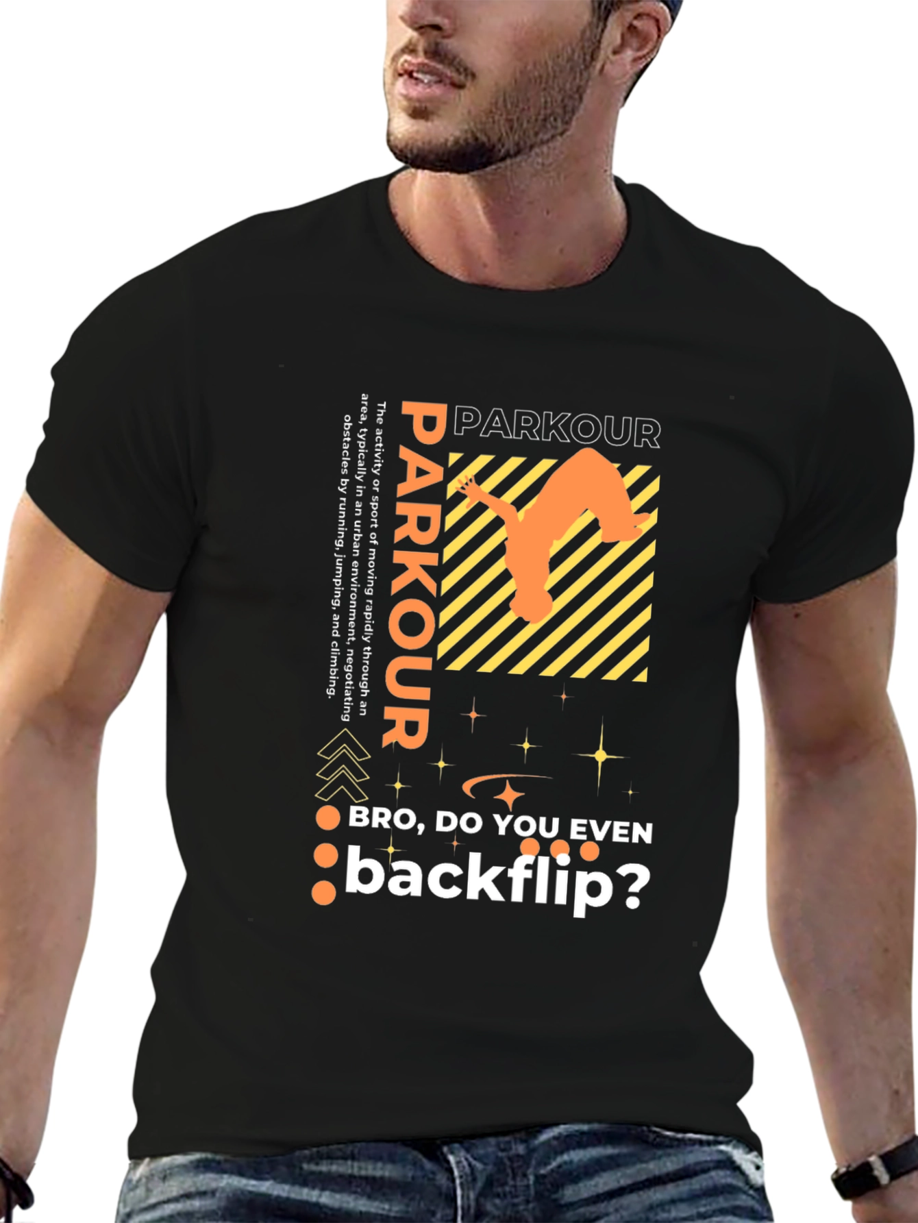 Parkour Backflip Graphic Tee - Urban Sport Style