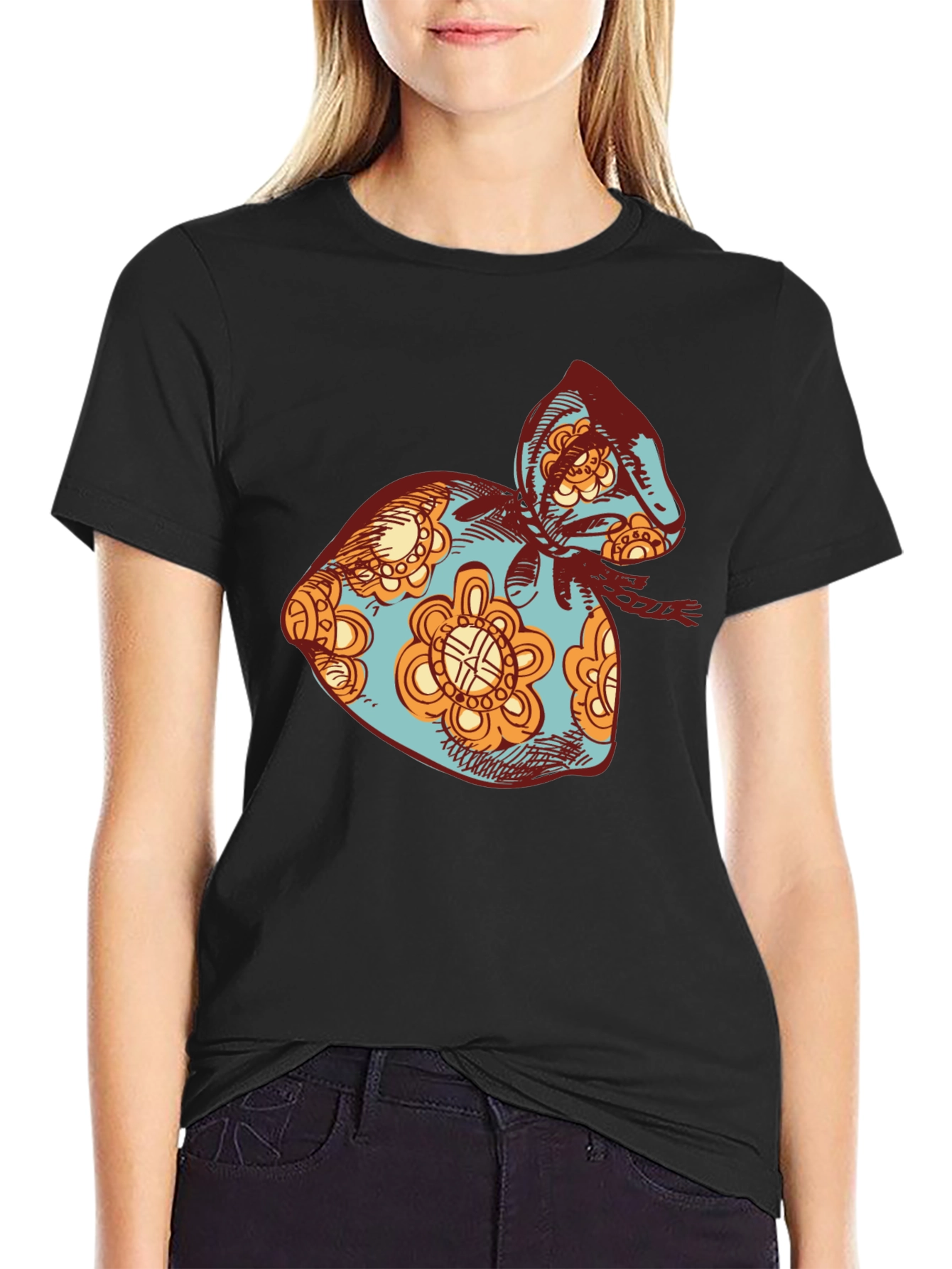 Retro Floral Sack T-Shirt
