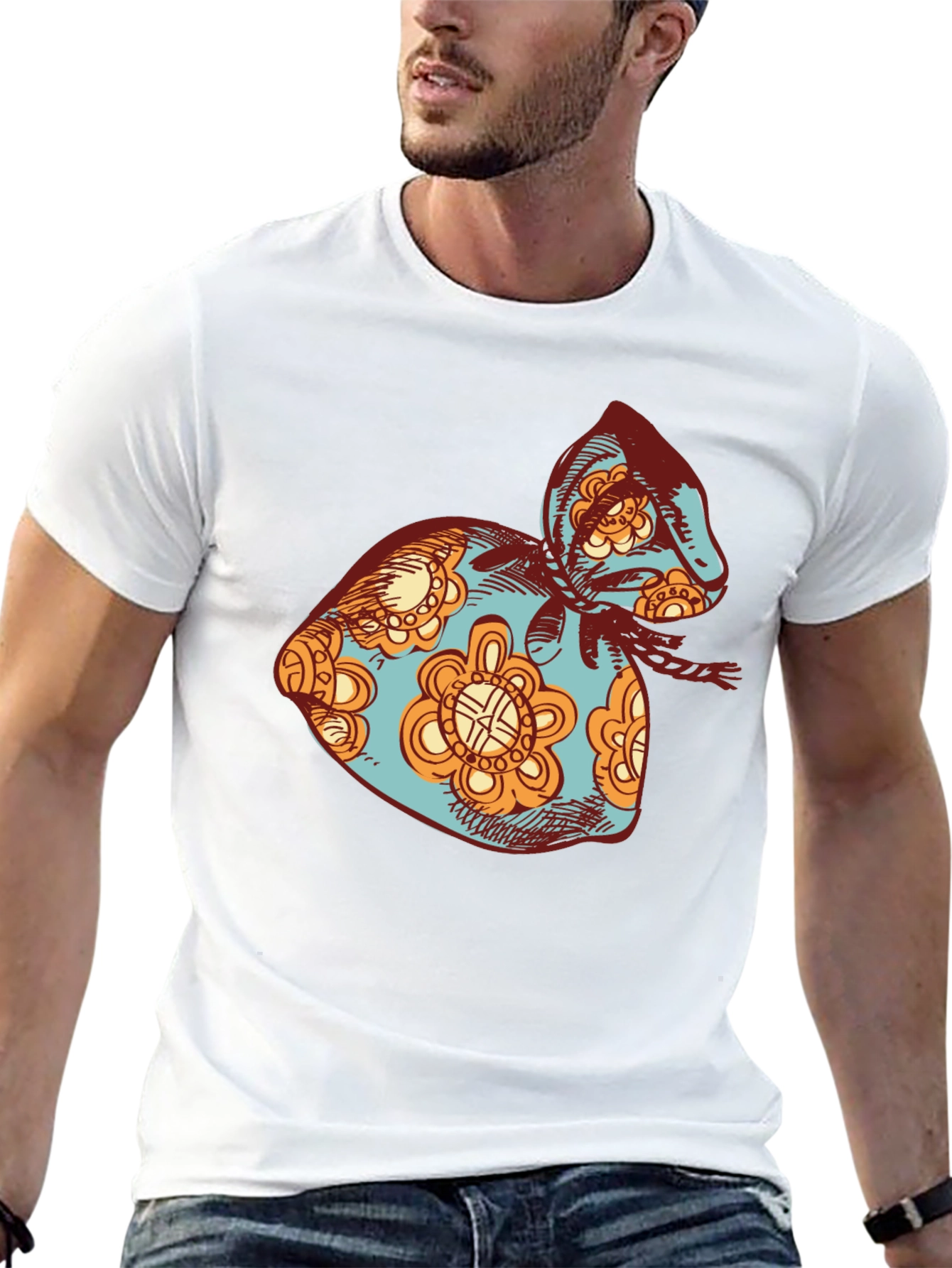 Retro Floral Sack T-Shirt