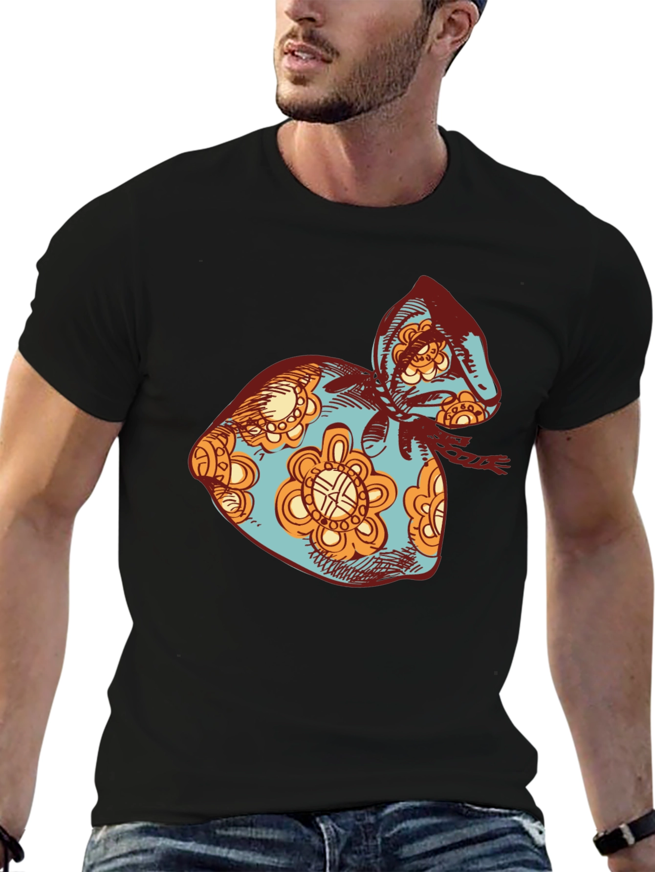 Retro Floral Sack T-Shirt