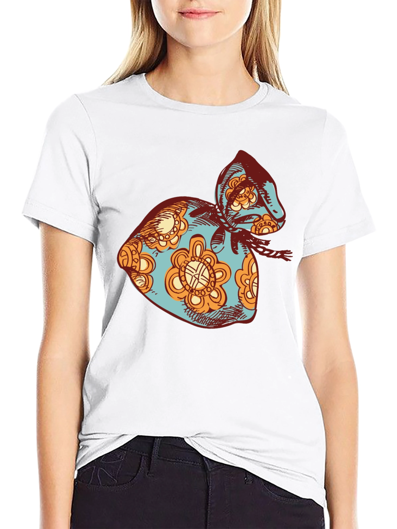 Retro Floral Sack T-Shirt