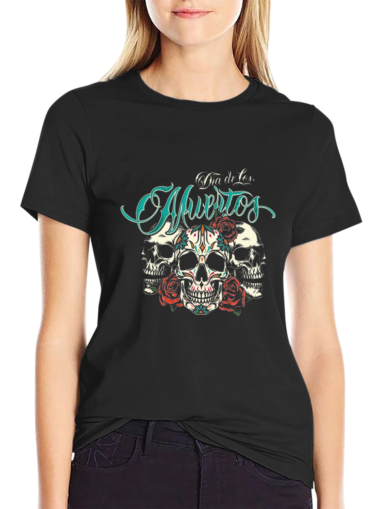 Dia de Muertos Skull Rose T-Shirt