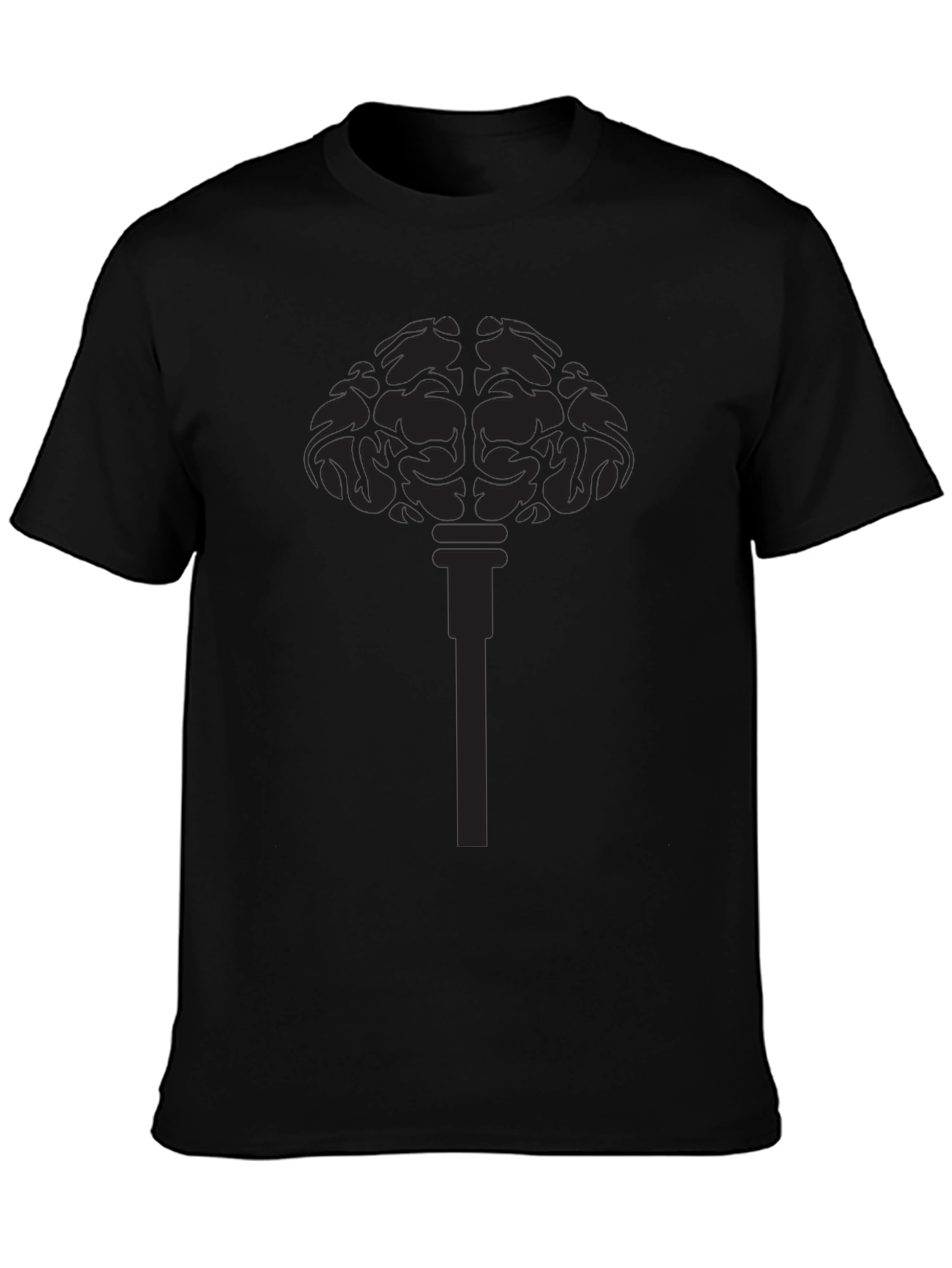 Brain Key Black Graphic Tee - Mens Casual Top