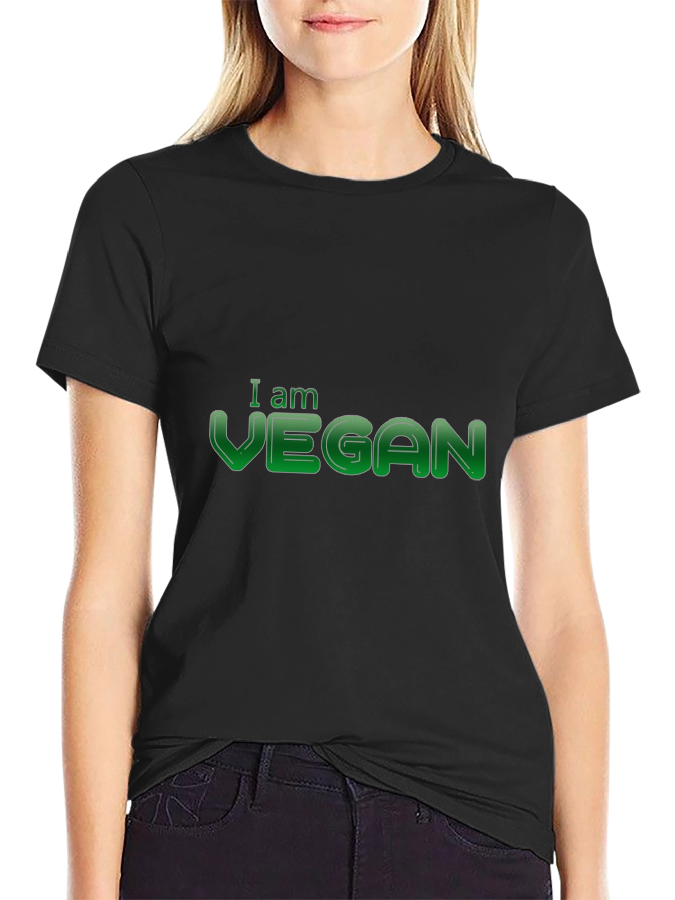 I am Vegan Graphic Tee - Black