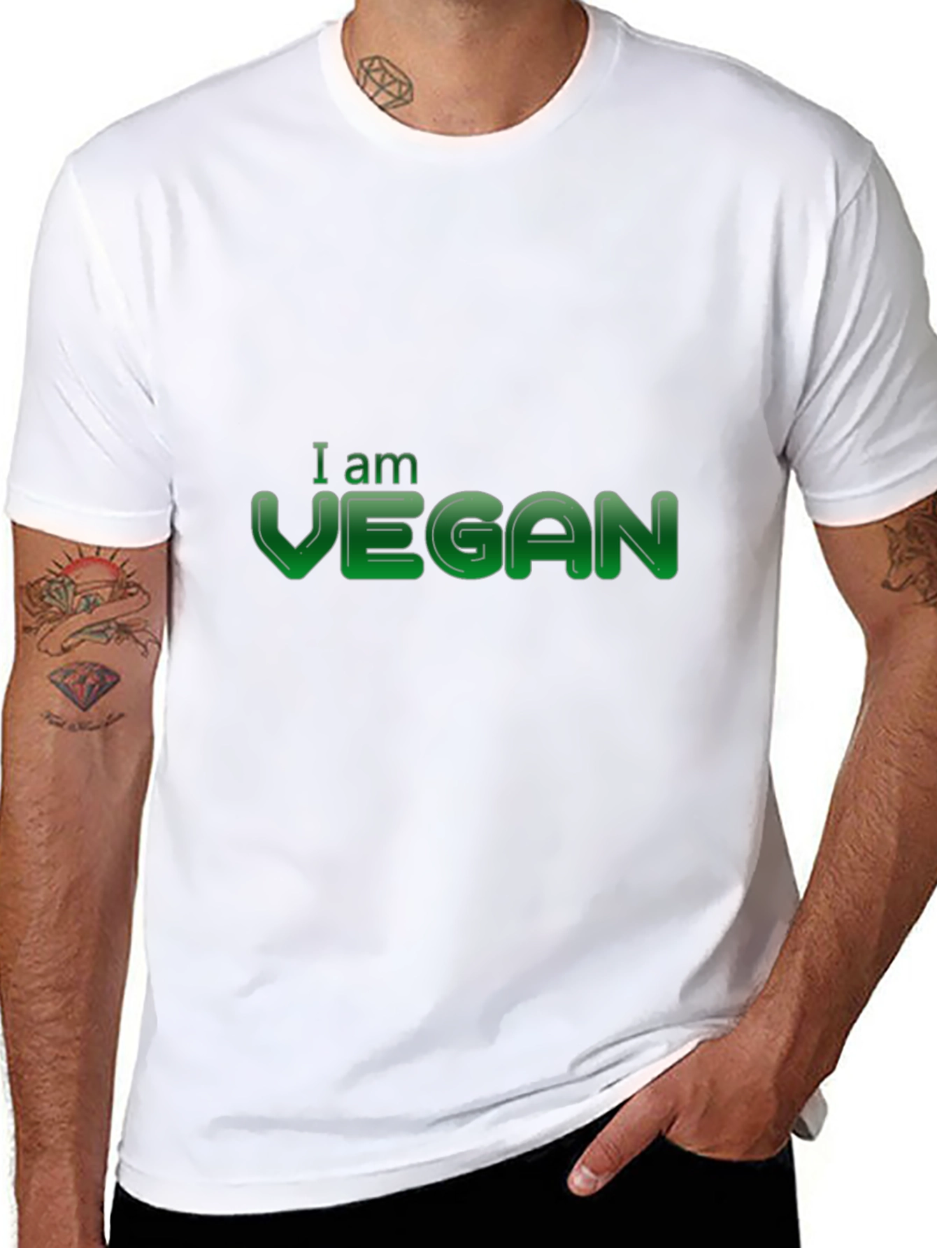 I am Vegan Graphic Tee - Black