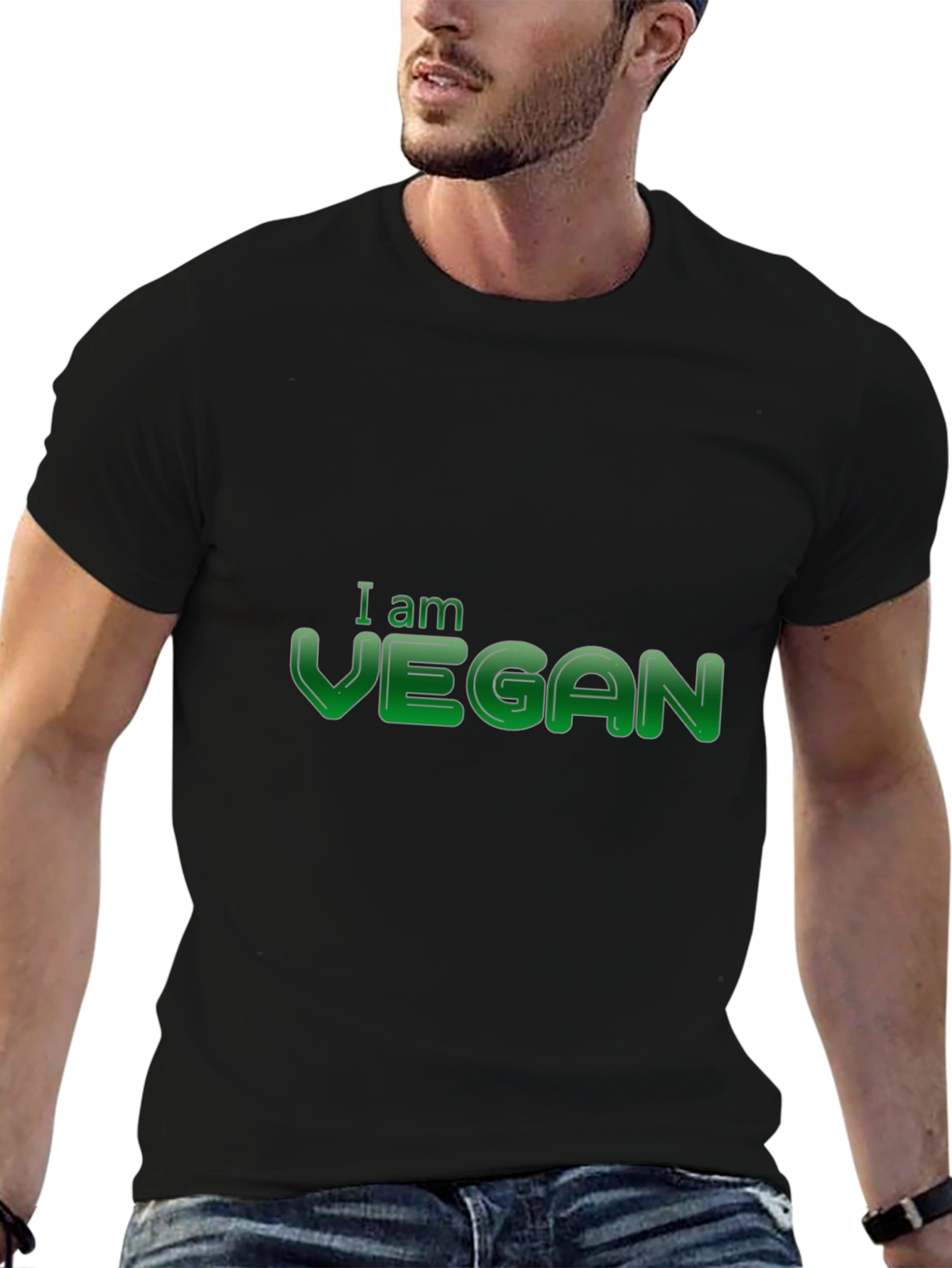 I am Vegan Graphic Tee - Black