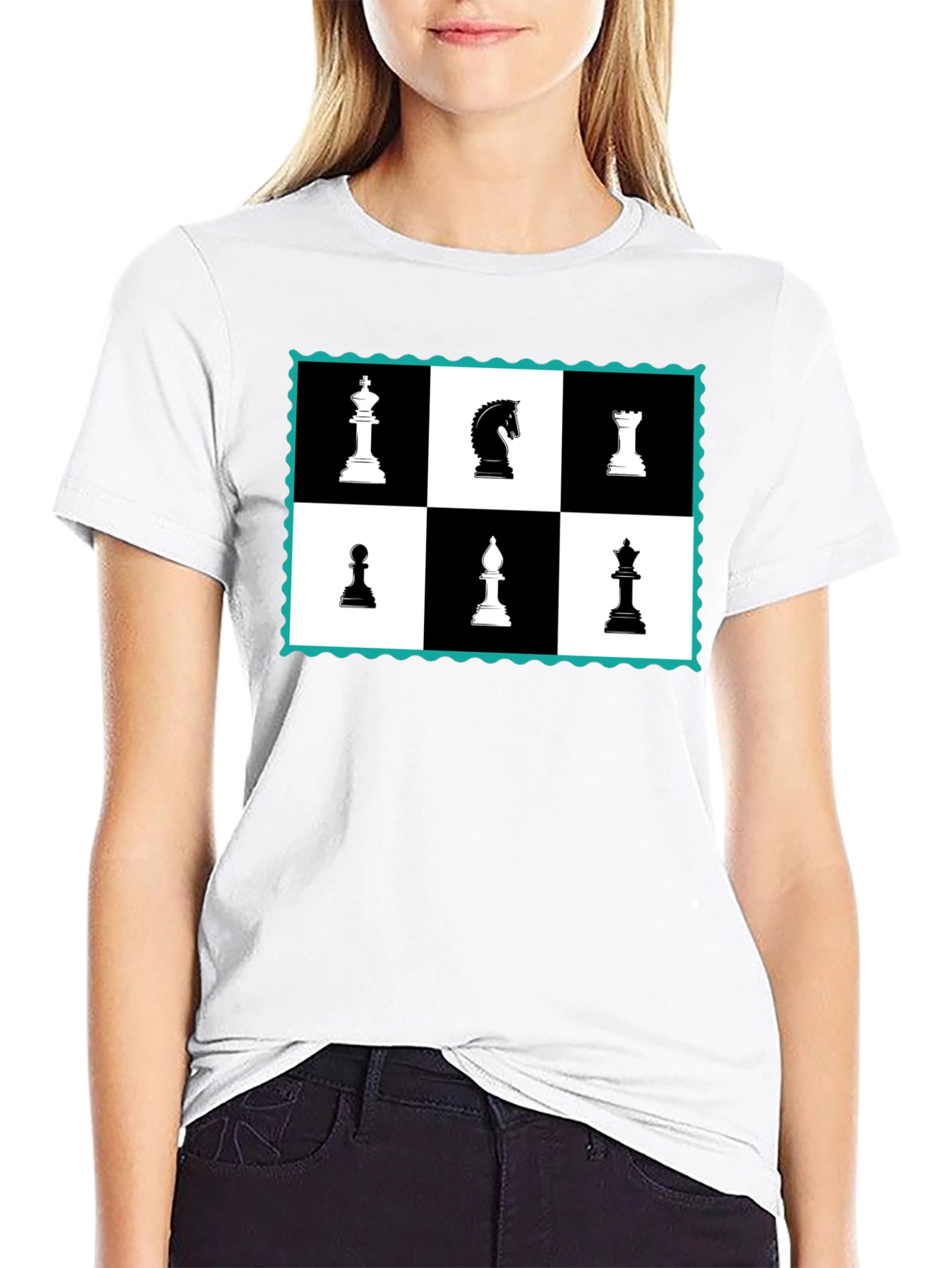 Chess Piece Graphic Black T-Shirt