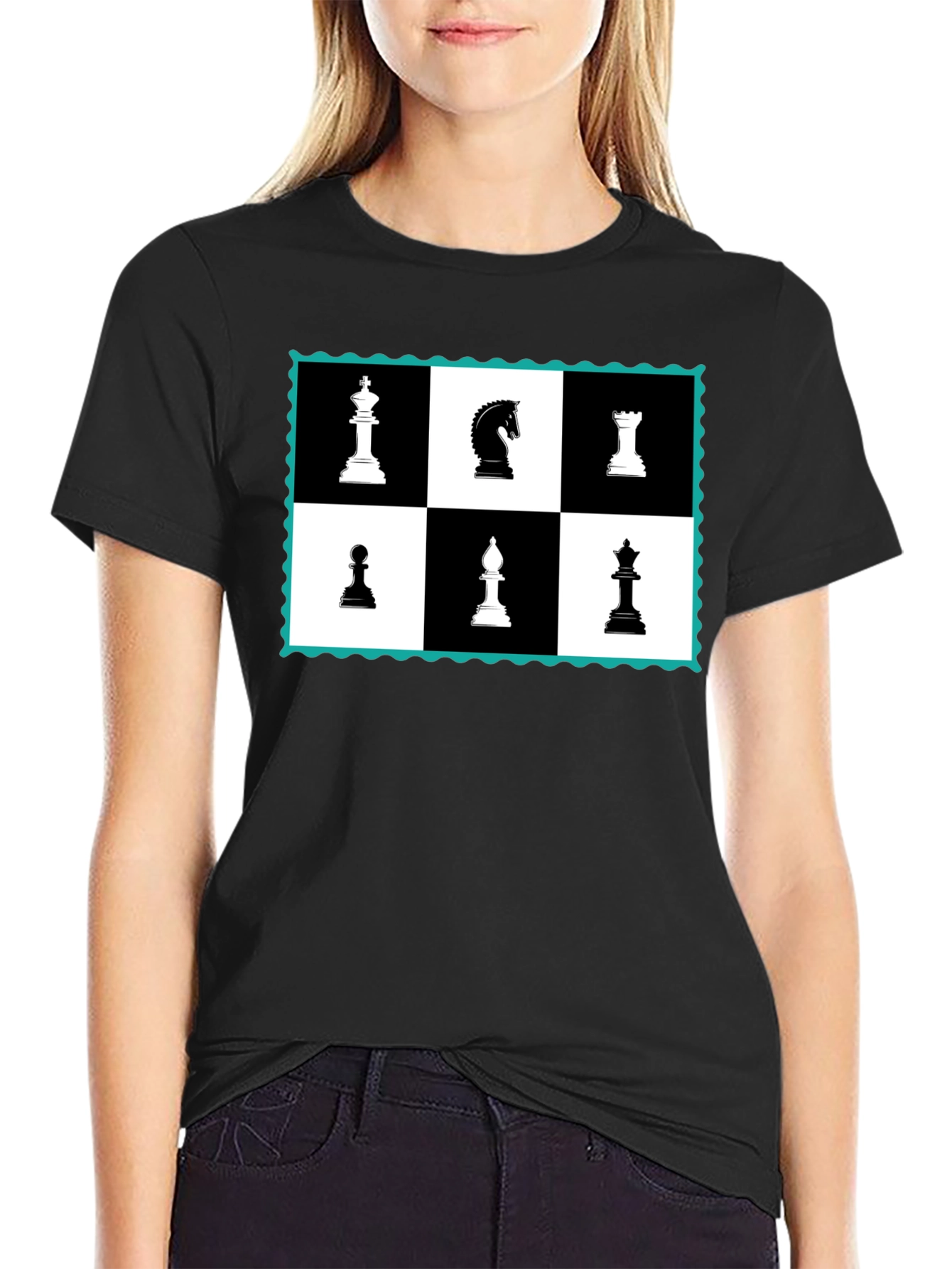 Chess Piece Graphic Black T-Shirt